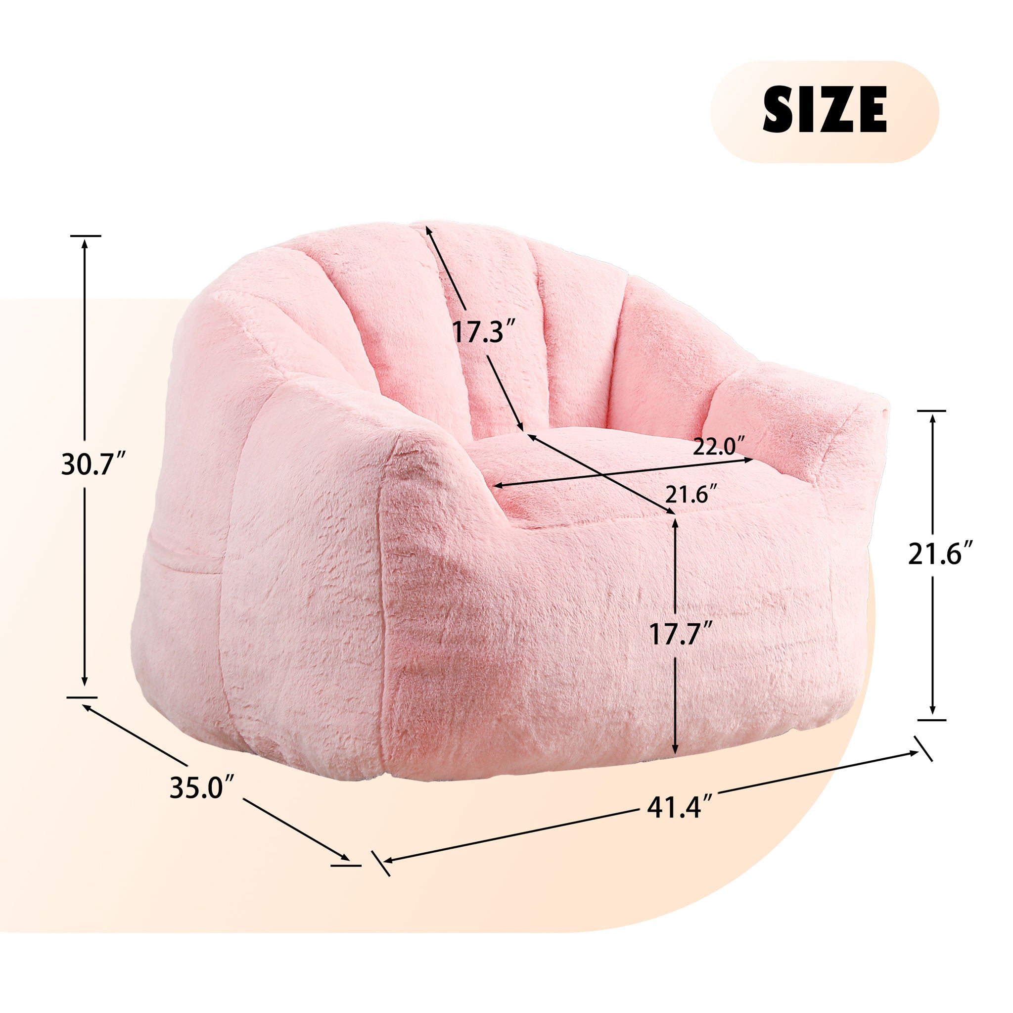 Beanbag Chair, Beanbag Sofa Chair With Armrests Stuffed High Density Foam - Best Buy Furniture