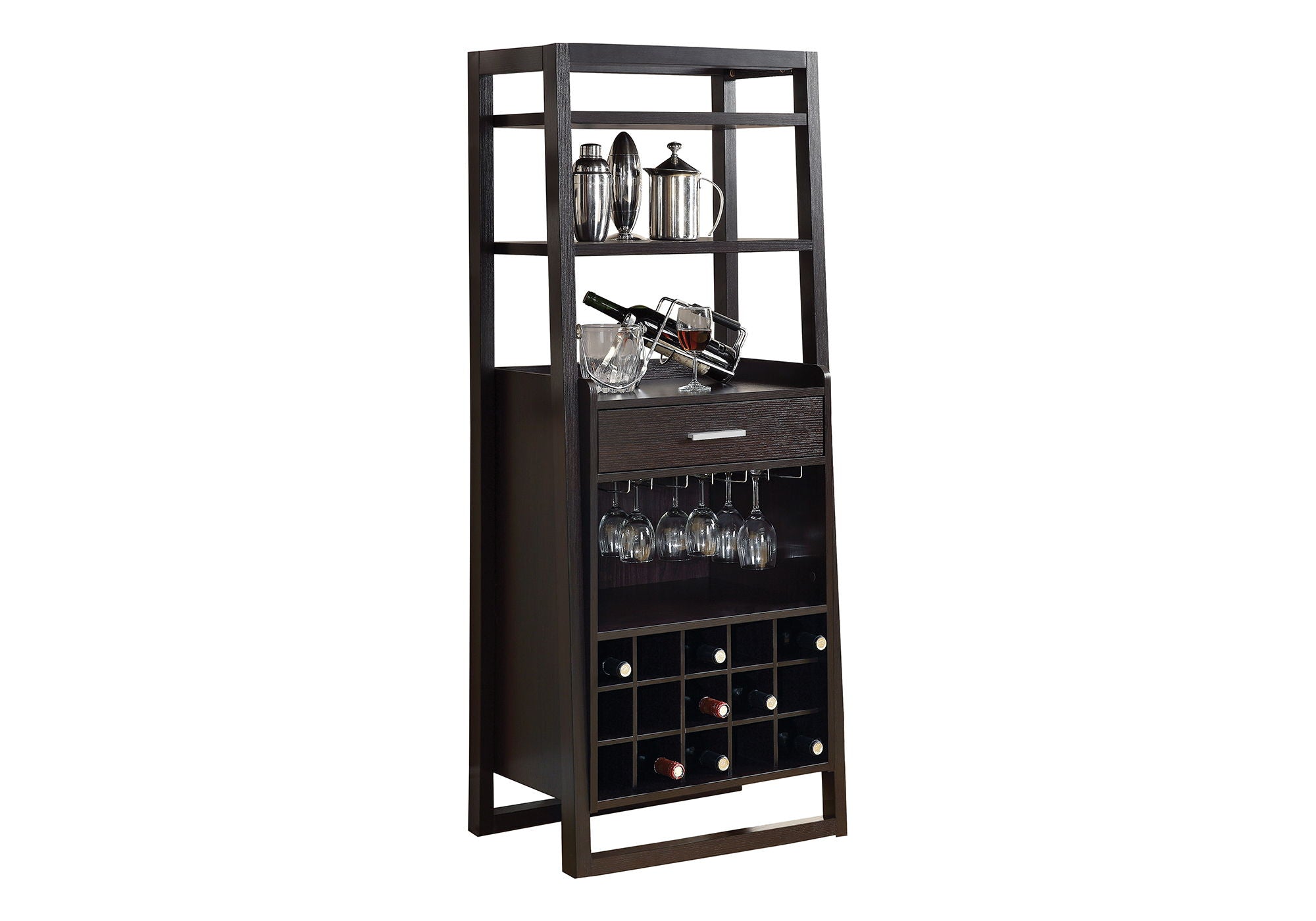 Home Bar Wine Rack Storage Cabinet - Espresso - Best Buy Furniture