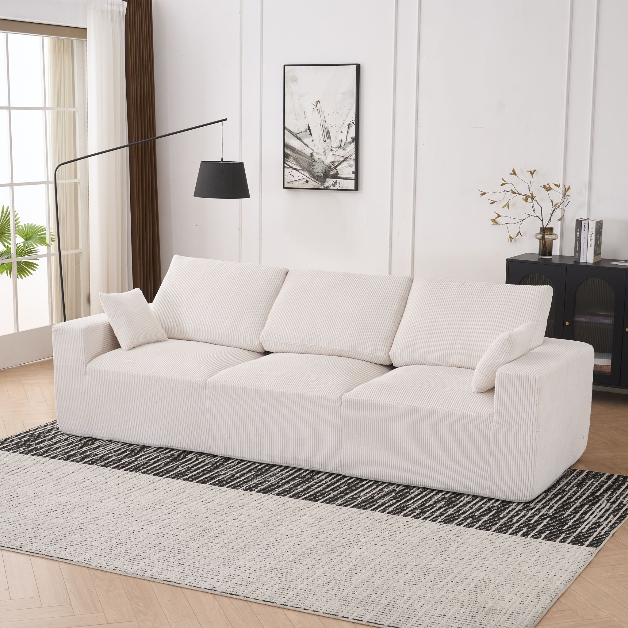 Modular Sectional Sofa With Ottoman, USB And Type C Charger, Petal Armrest Design - Best Buy Furniture