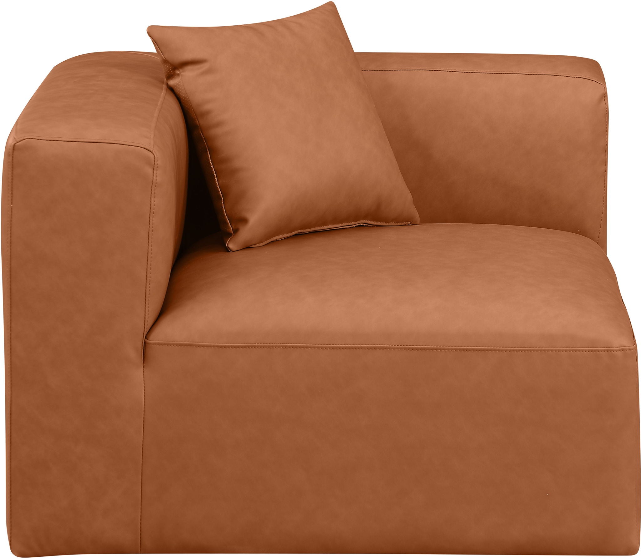 Cube - Corner Chair - Cognac - Best Buy Furniture