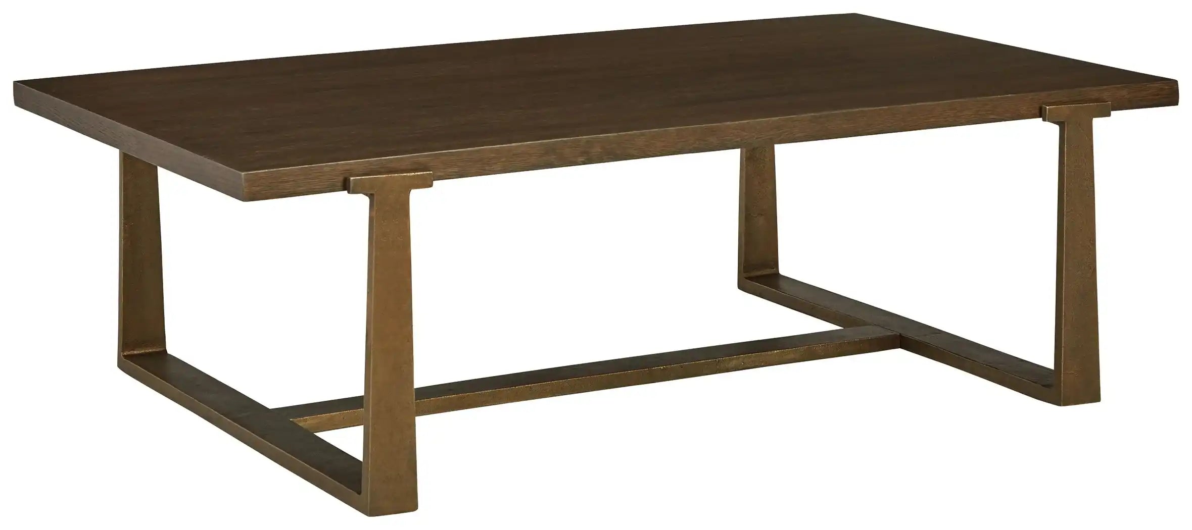 Balintmore - Rectangular Cocktail Table - Brown / Gold Finish - Best Buy Furniture