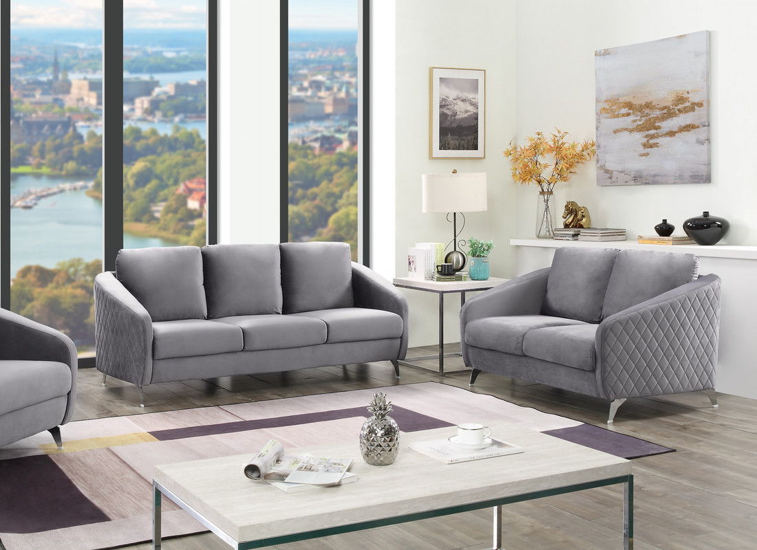 Sofia - Velvet Fabric Living Room Set - Best Buy Furniture