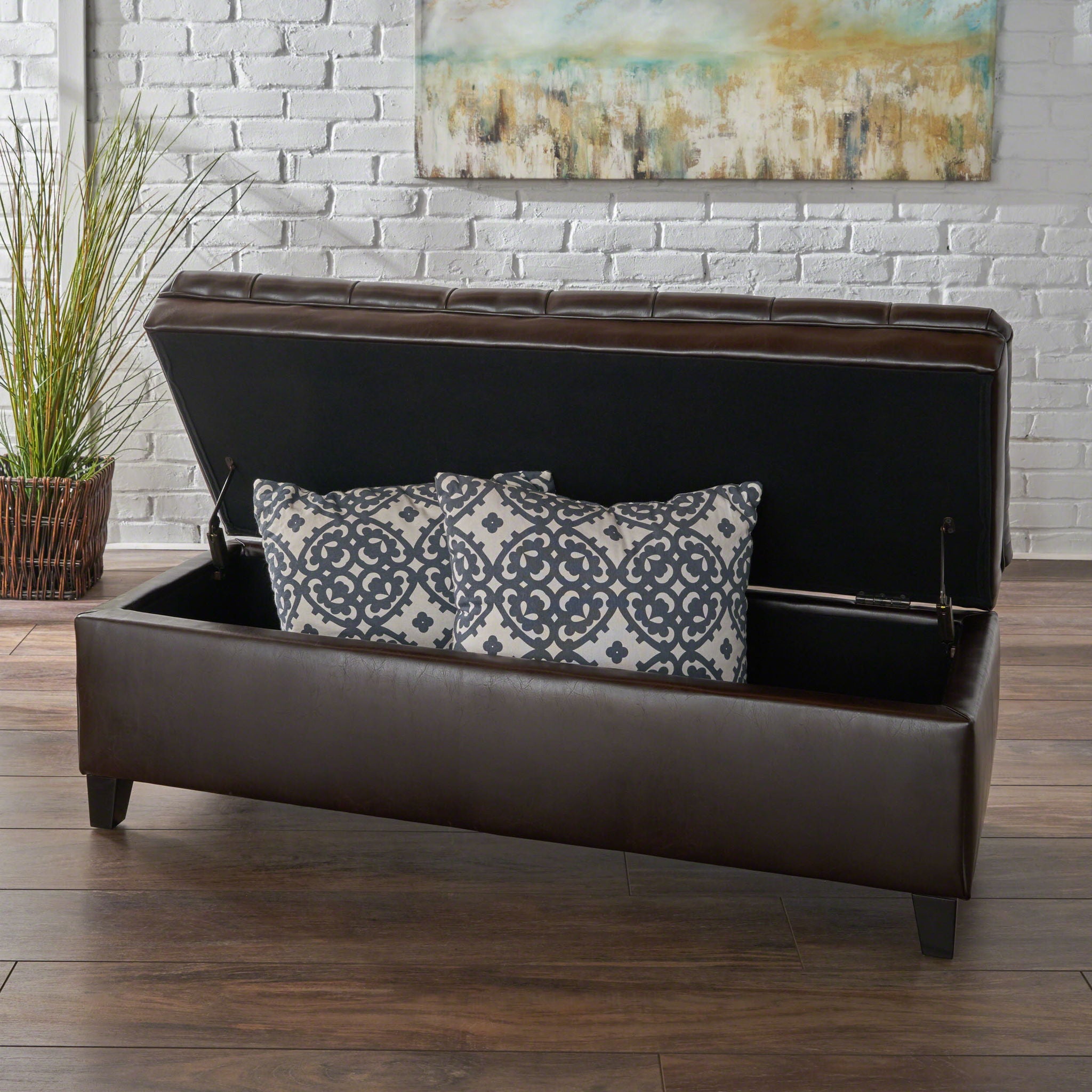 Juliana - Storage Ottoman With Birch Legs - Best Buy Furniture