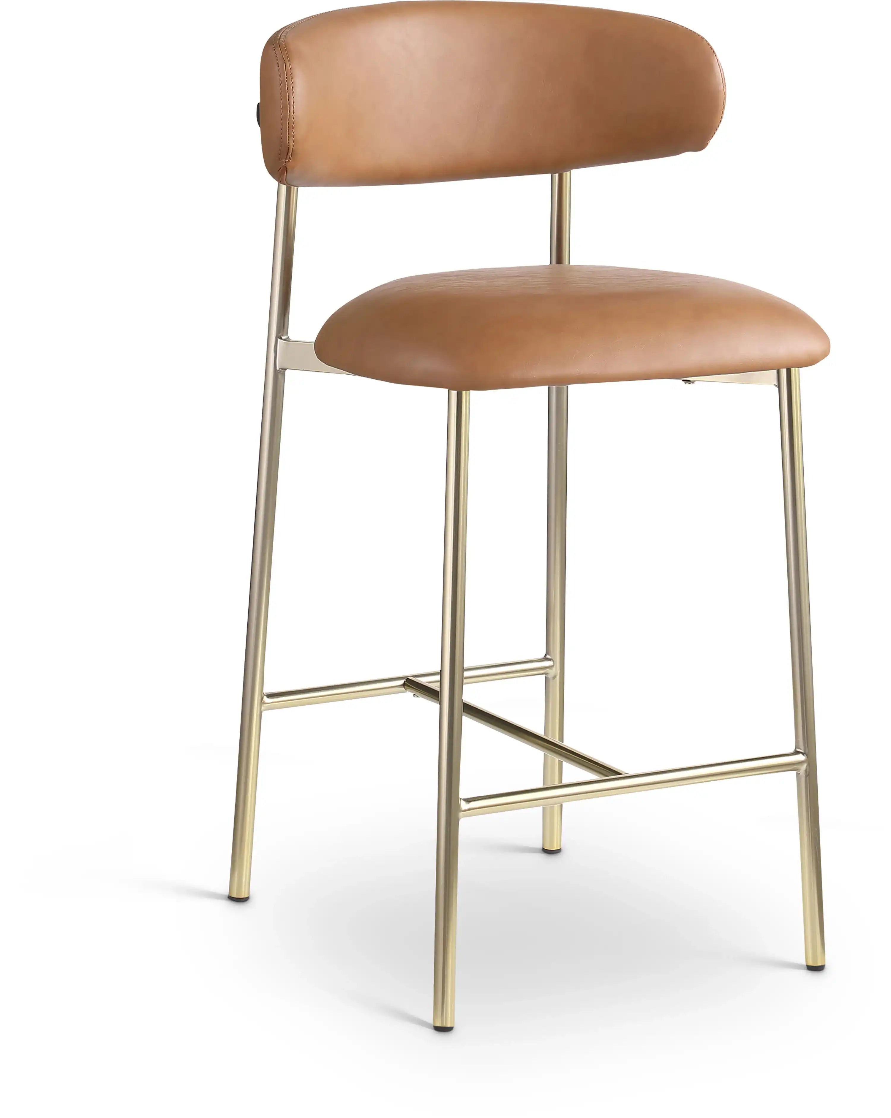 Lupita - Counter Stool With Brushed Gold Frame (Set of 2) - Best Buy Furniture