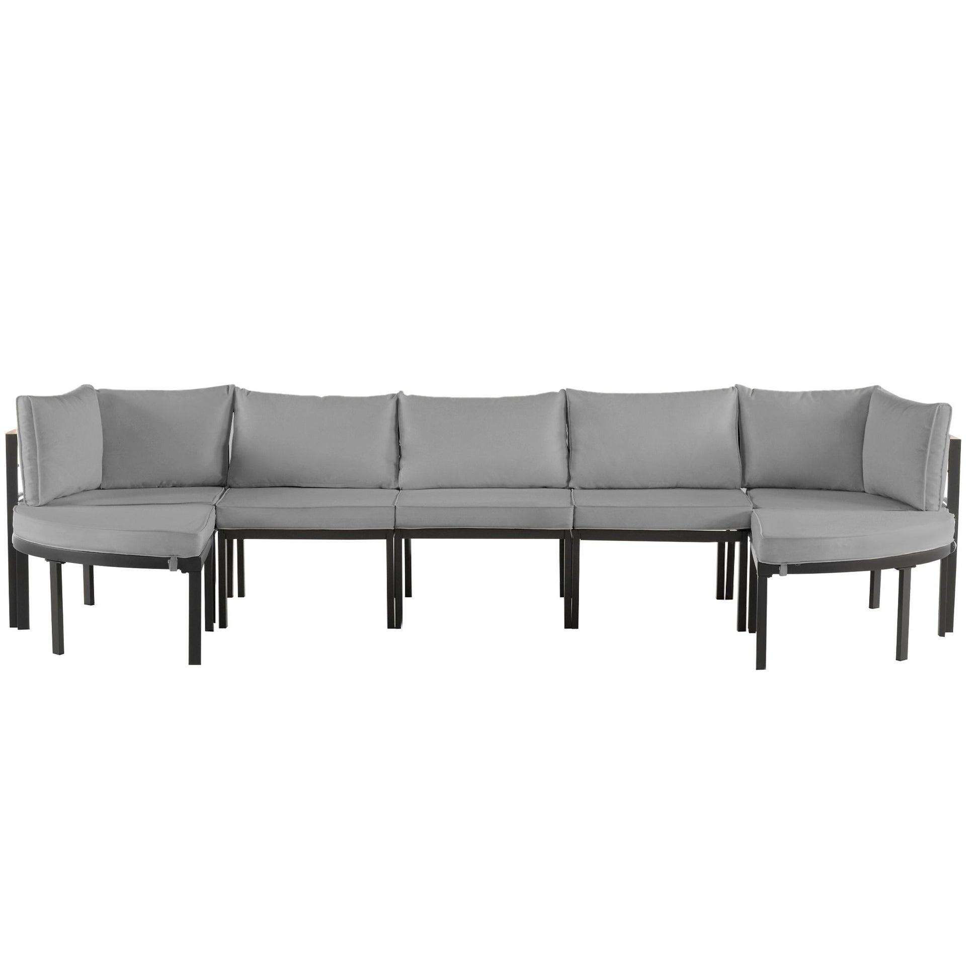 Outdoor Sectional Sofa Set Patio Seating Group With Cushions - Best Buy Furniture