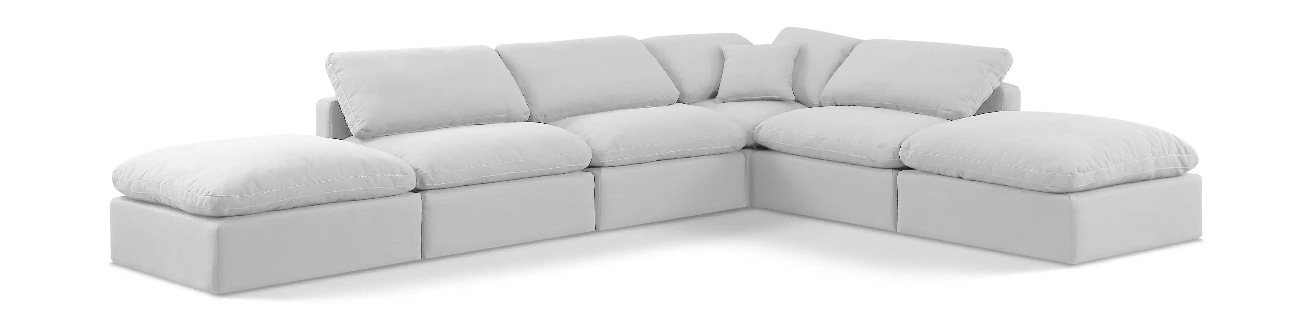Indulge - Linen 6 Piece Modular Armless Sectional - White - Best Buy Furniture