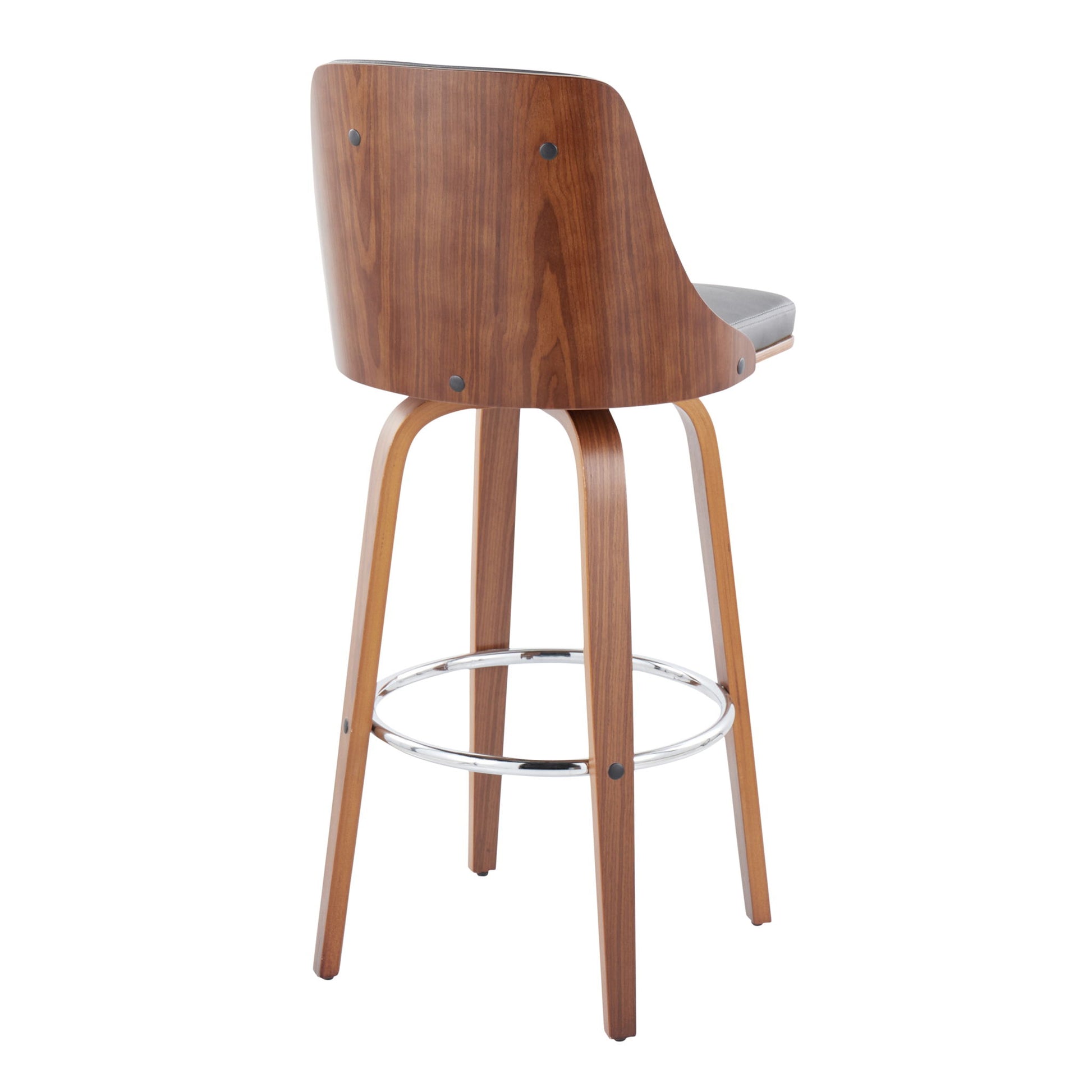 Gianna - Mid Century Modern Fixed Height Barstool With Swivel With Round Footrest (Set of 2) - Best Buy Furniture