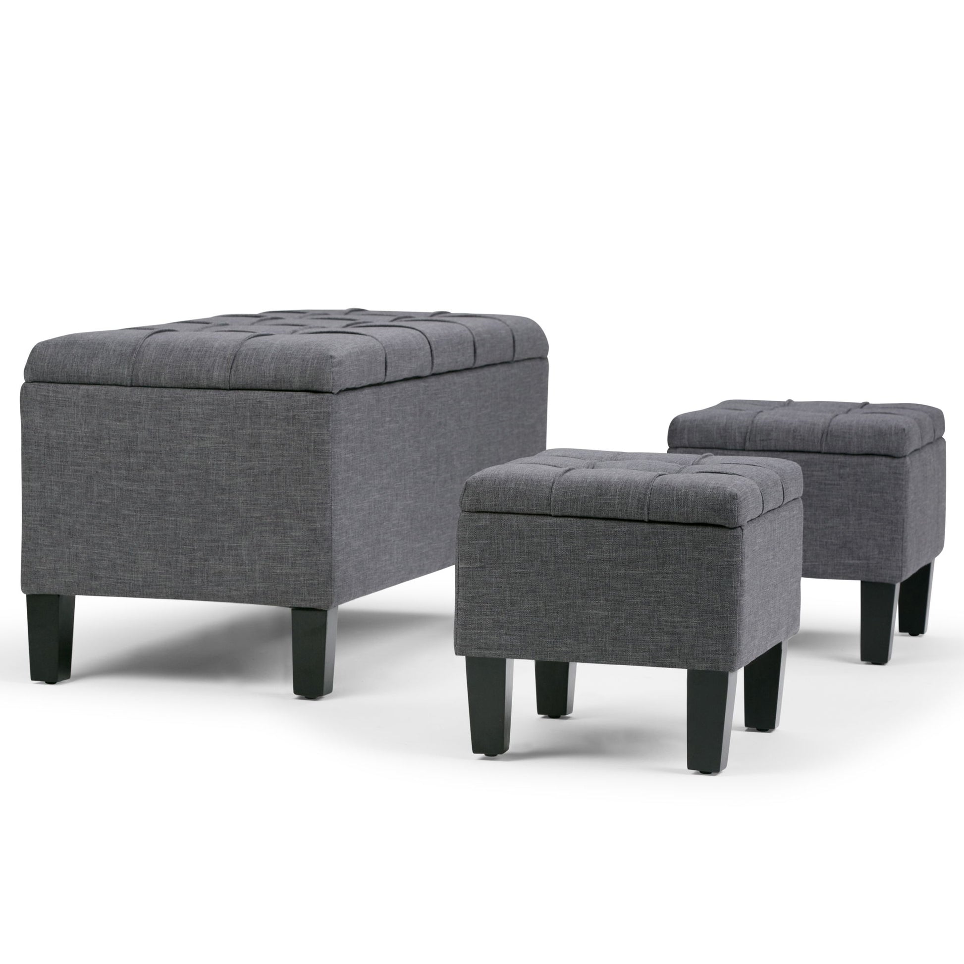 Dover - 3 Piece Storage Ottoman Contemporary Design - Best Buy Furniture