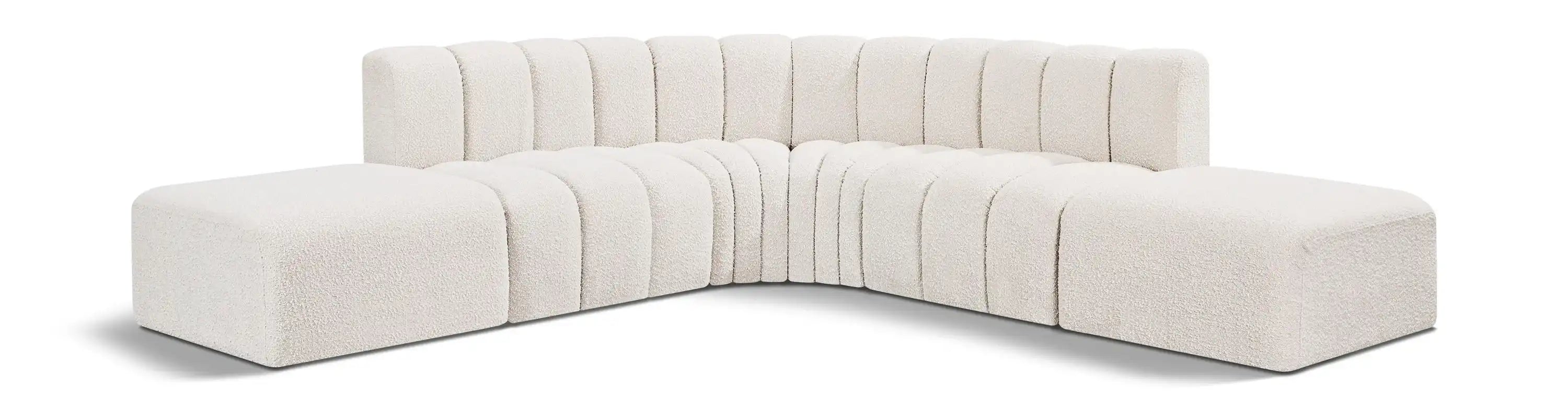 Arc - Boucle Fabric 6 Piece Corner Modular Sofa - Best Buy Furniture