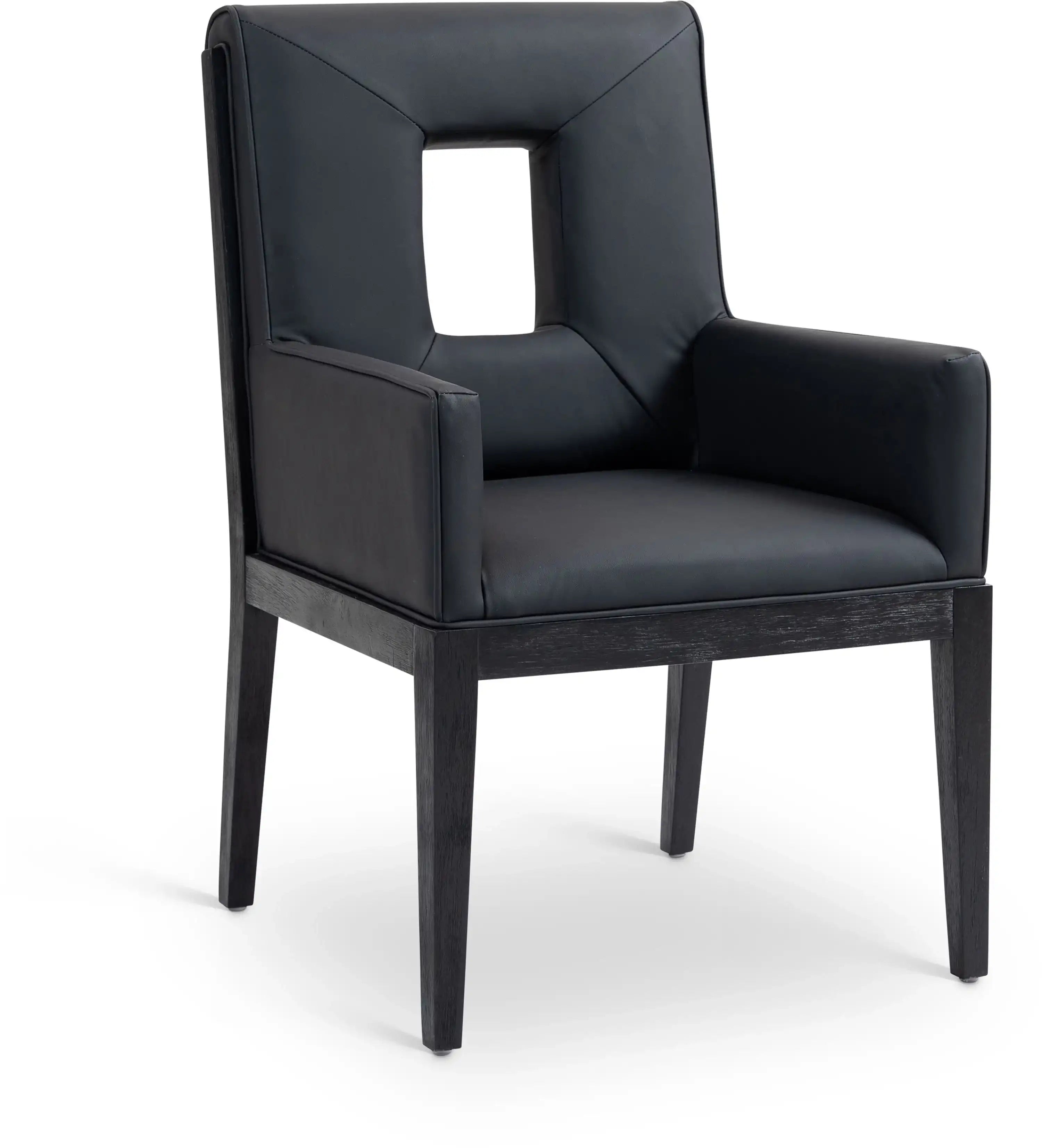 Gwendolyn - Faux Leather Dining Arm Chair With Black Frame - Best Buy Furniture