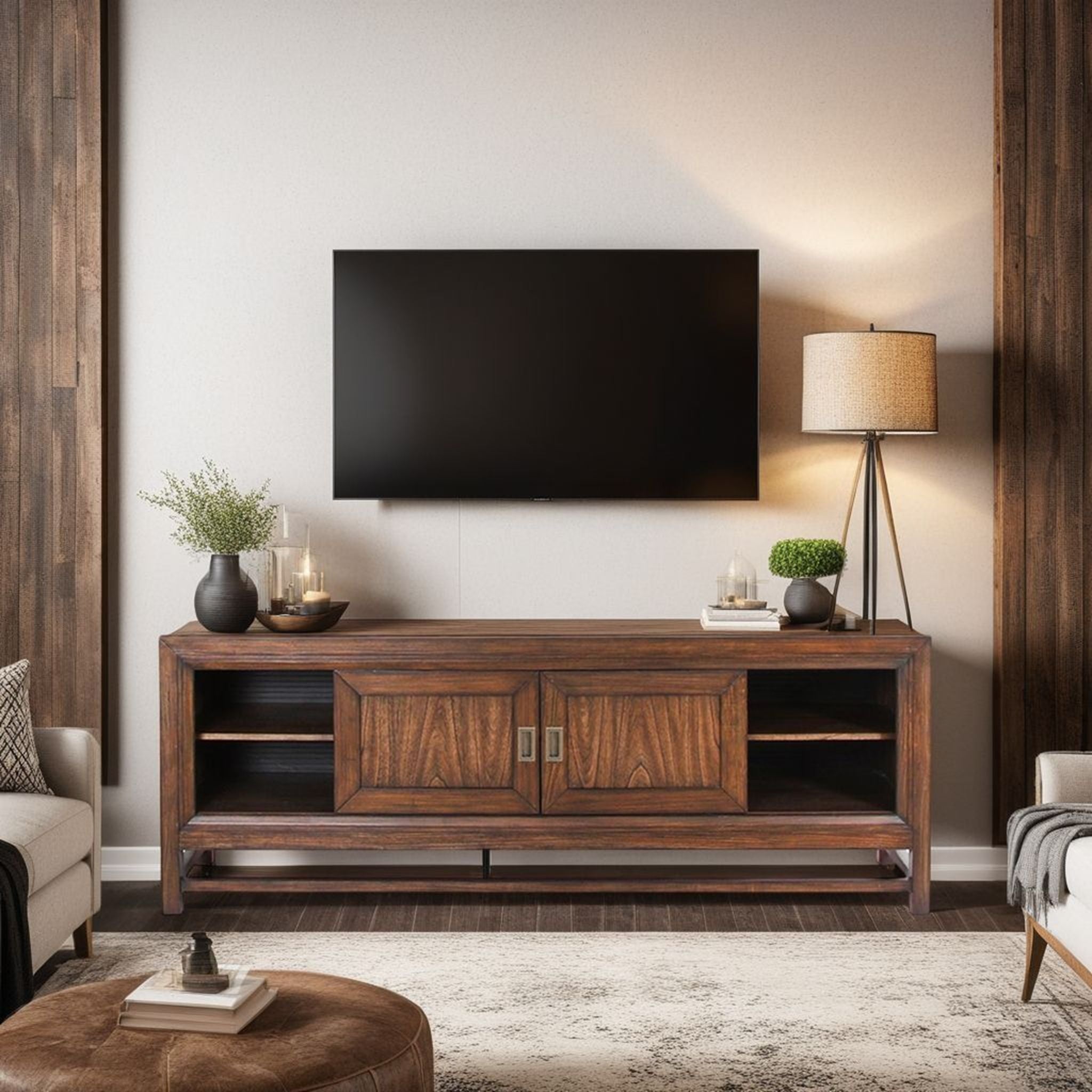Branson - TV Stand Console, For TVs Up To 85", Two Tone - Brown - Best Buy Furniture