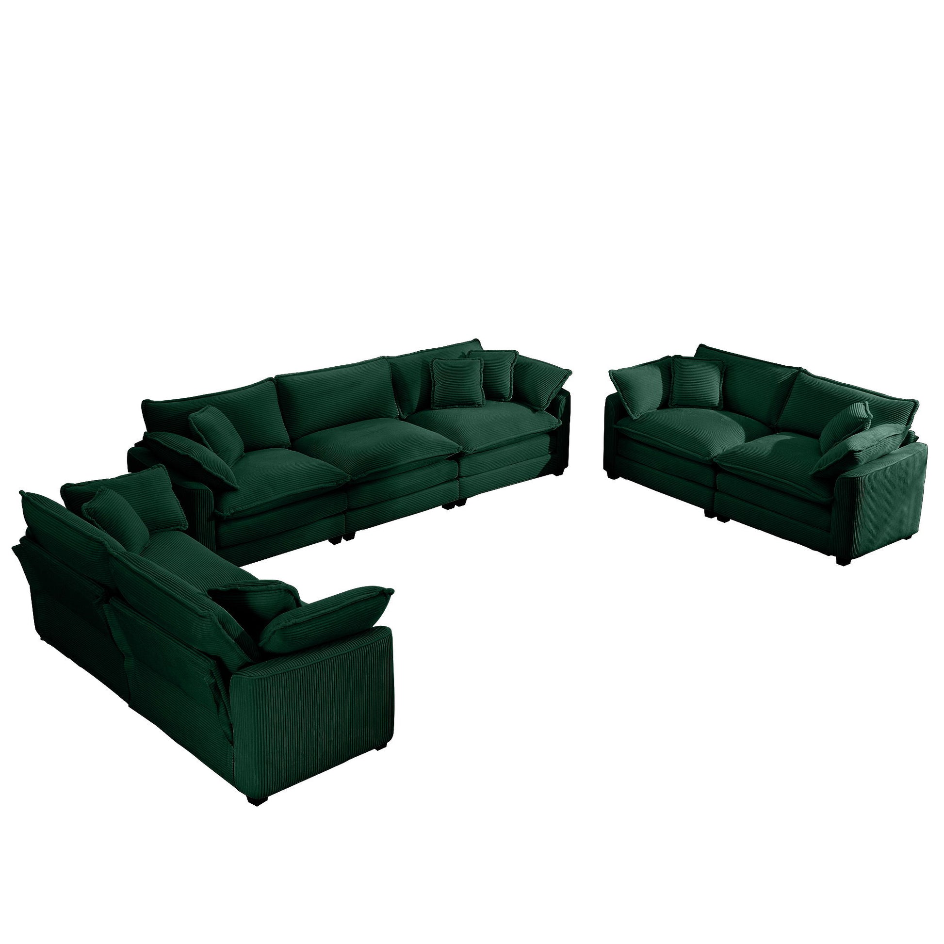 Elegant Corduroy Oversized Sectional Sofa Set With Deep Seats And Flexible Layout - Best Buy Furniture