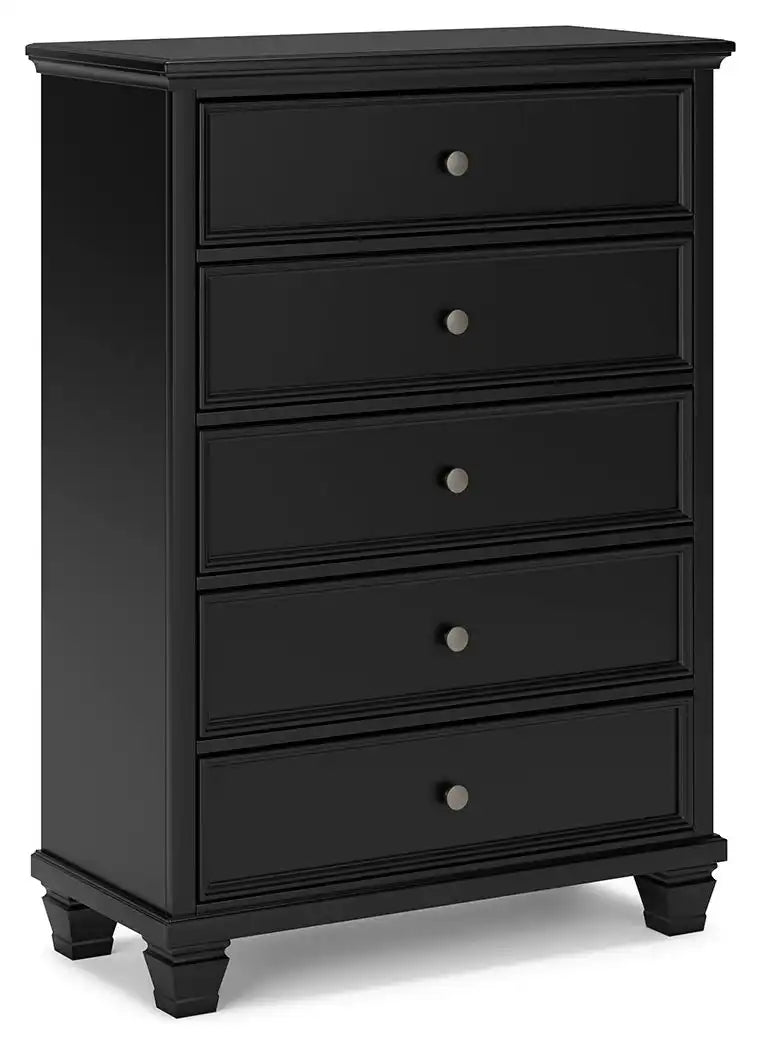 Lanolee - Five Drawer Chest - Black - Best Buy Furniture