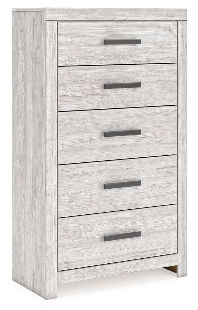 Cayboni - Five Drawer Chest - Whitewash - Best Buy Furniture