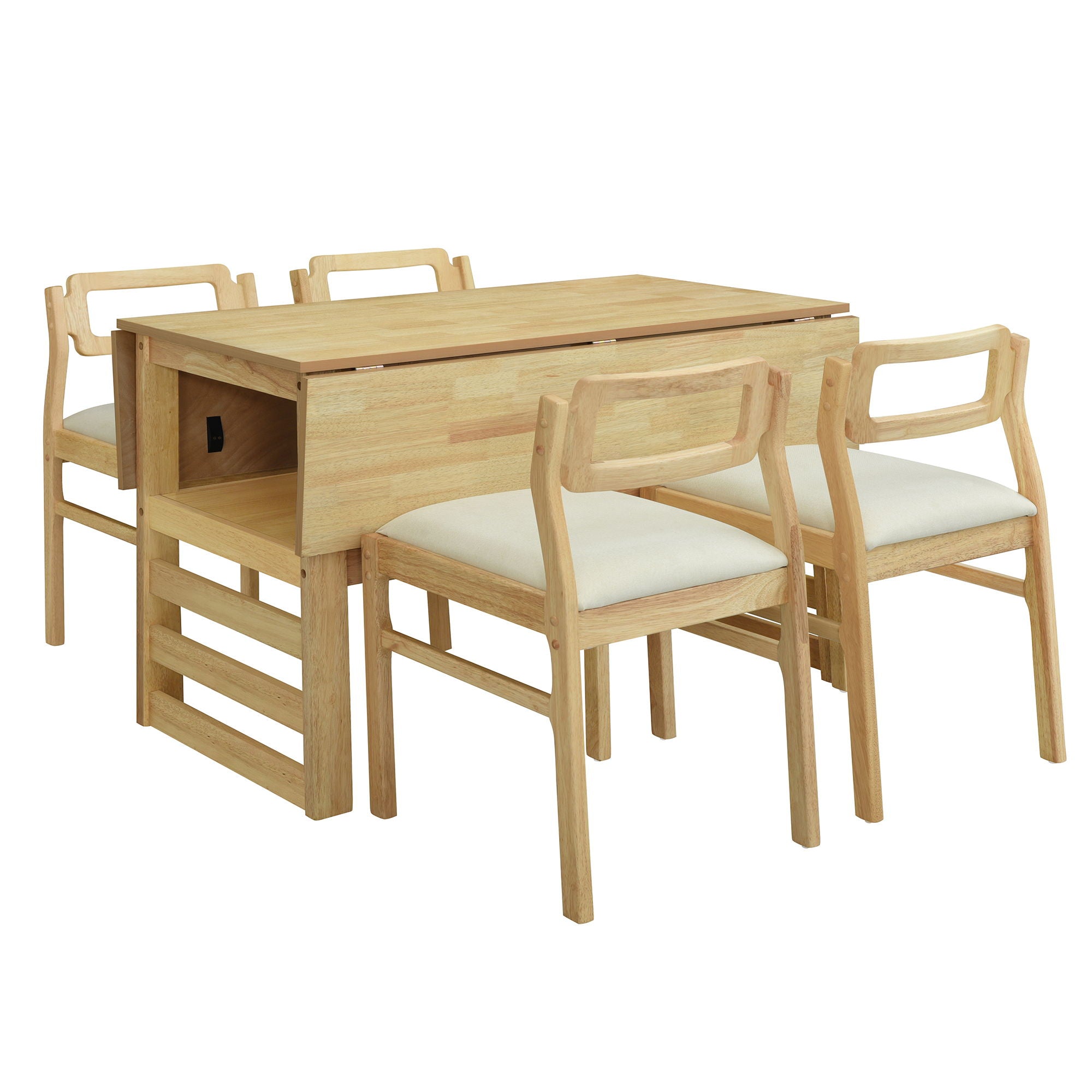 5 Piece Extendable Wood Square Dining Table Set With 2 Drop Leaves - Best Buy Furniture