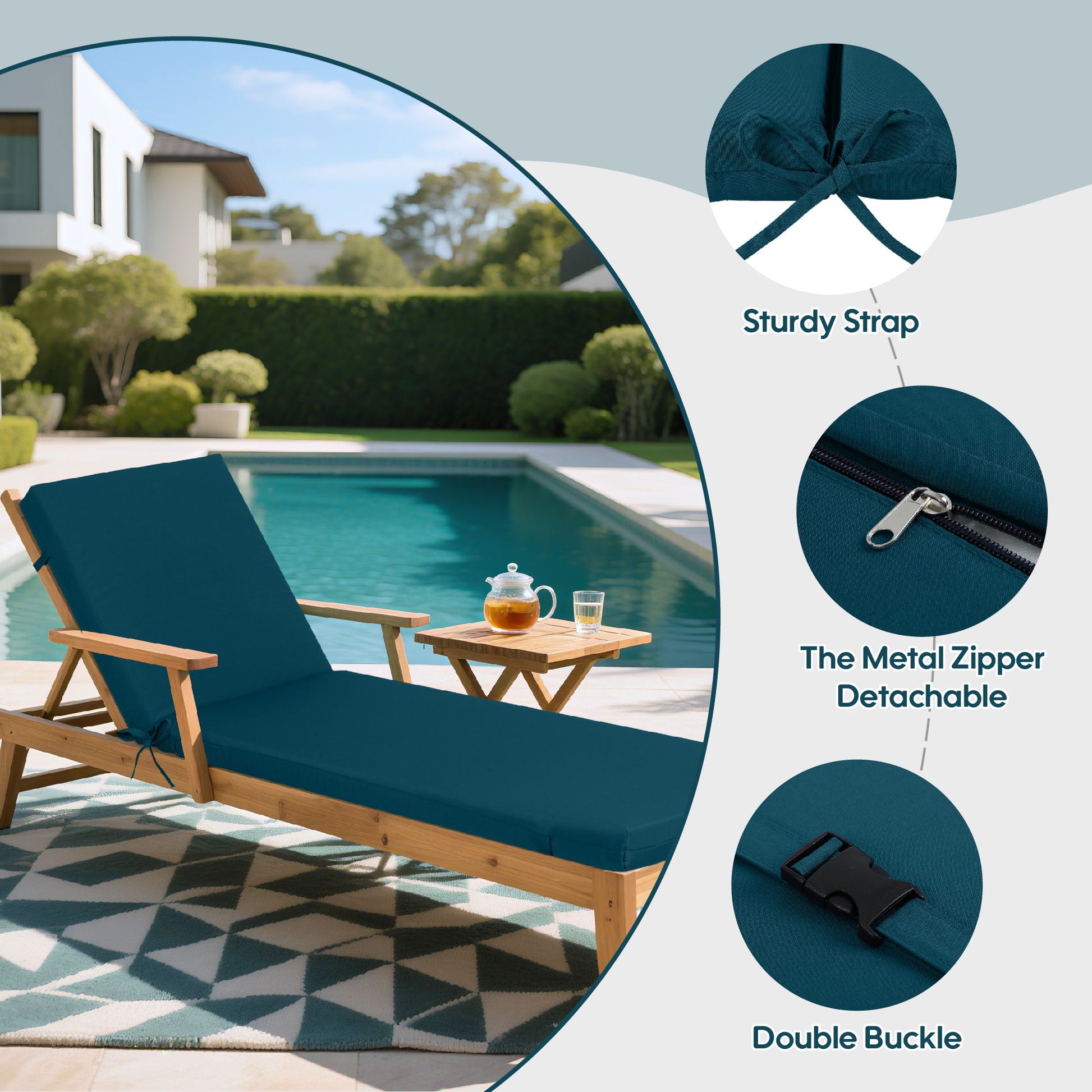 2 Piece Outdoor Chaise Lounge Cushion Set, Replacement Cushions For Patio Furniture - Best Buy Furniture