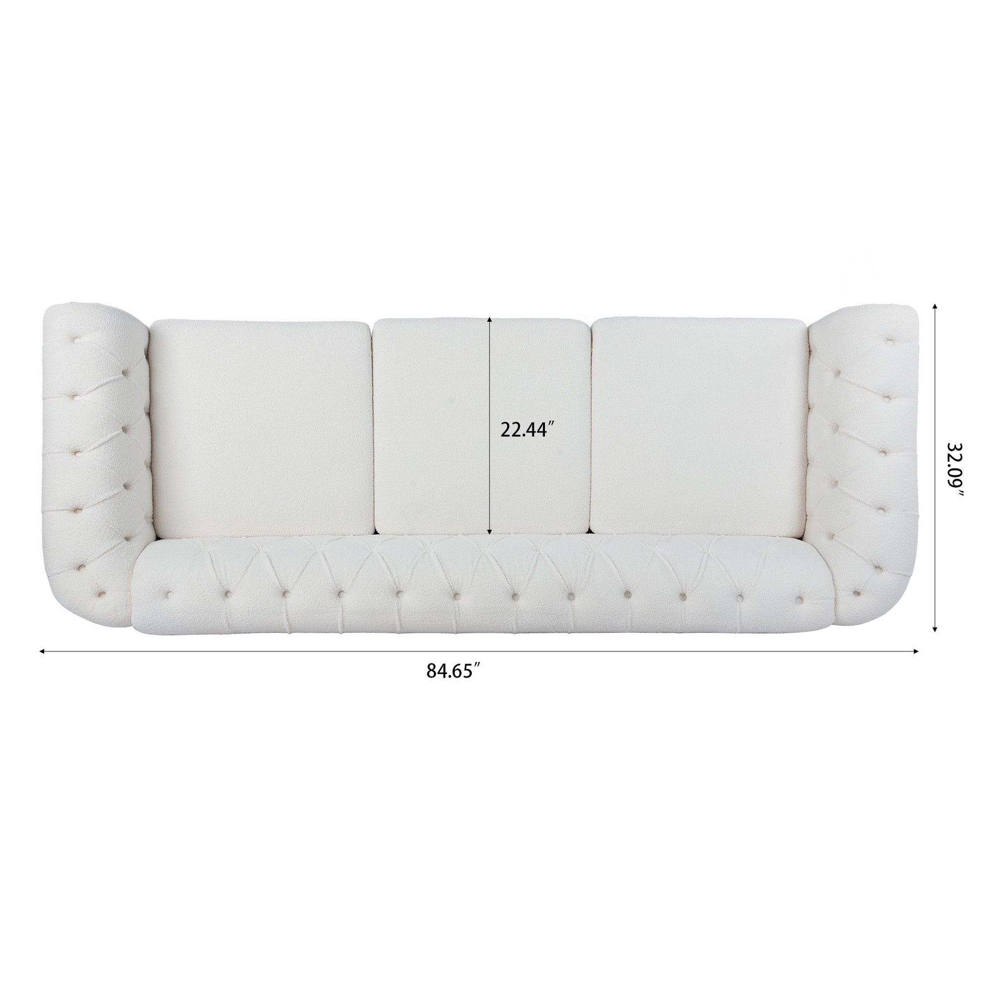 Rolled Arm Chesterfield 3 Seater Sofa - Best Buy Furniture