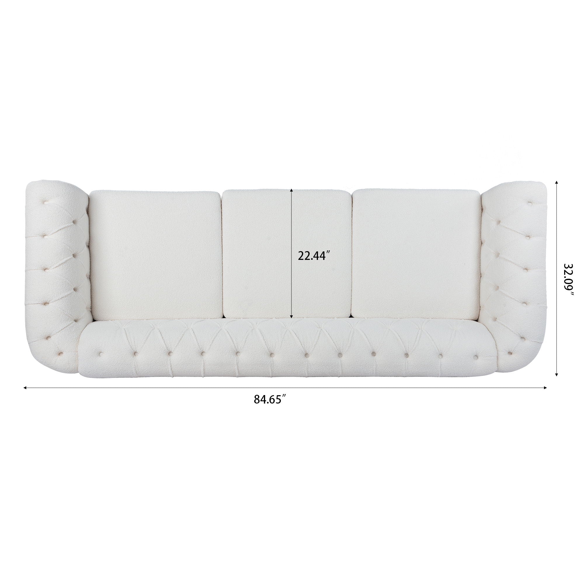 Rolled Arm Chesterfield 3 Seater Sofa - Best Buy Furniture