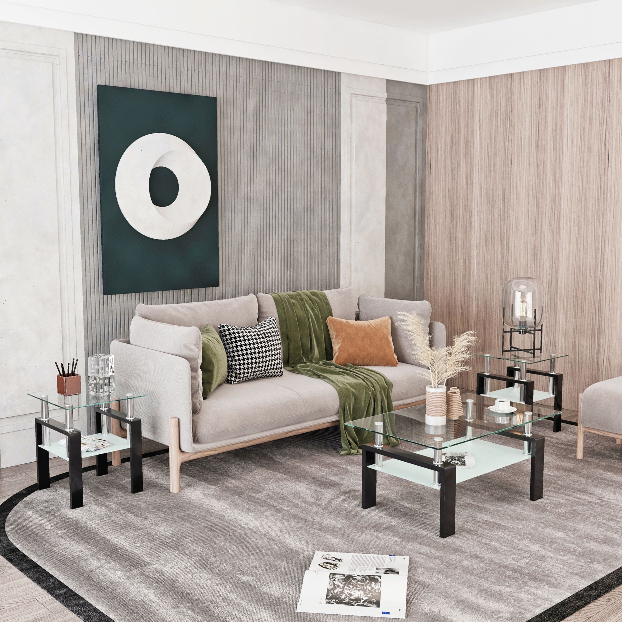 Modern Tempered Glass Tea Table, End Square Table For Living Room - Best Buy Furniture