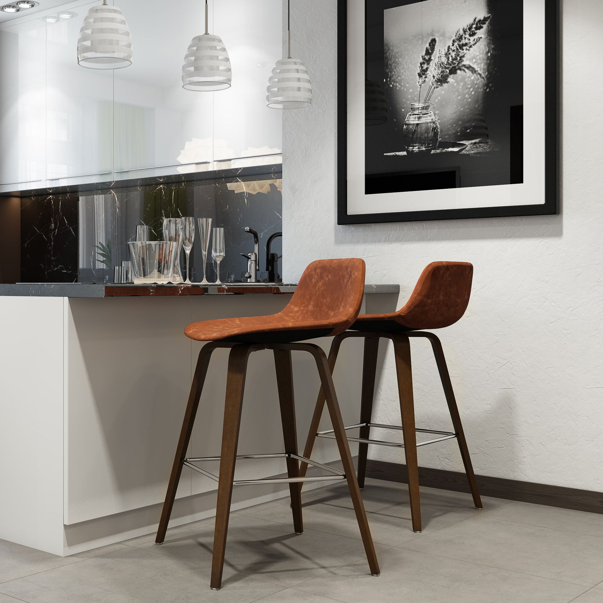 Randolph Bentwood - Counter / Bar Height Stool (Set of 2) - Best Buy Furniture