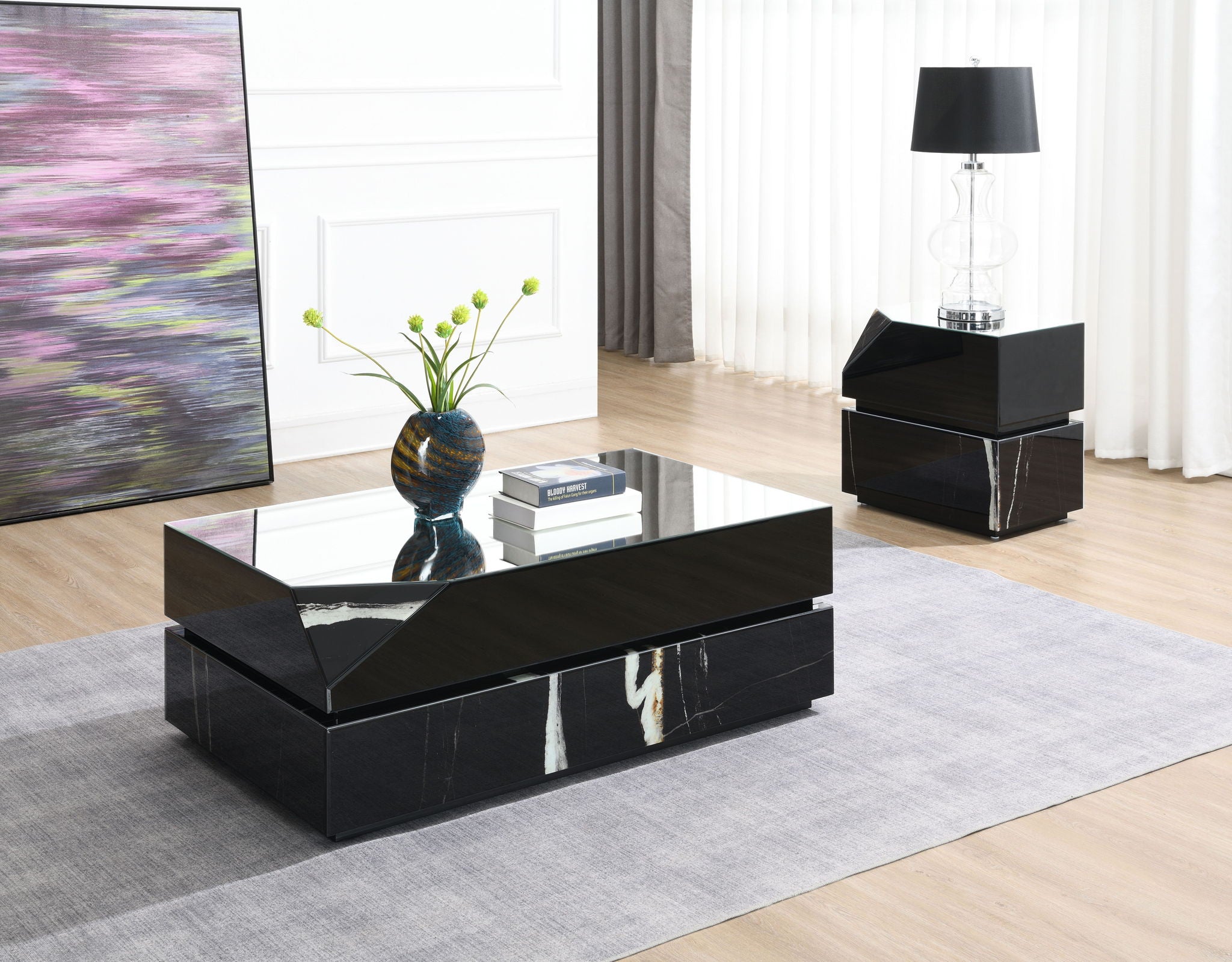 Drisana - Mirrored End Table - Black - Best Buy Furniture