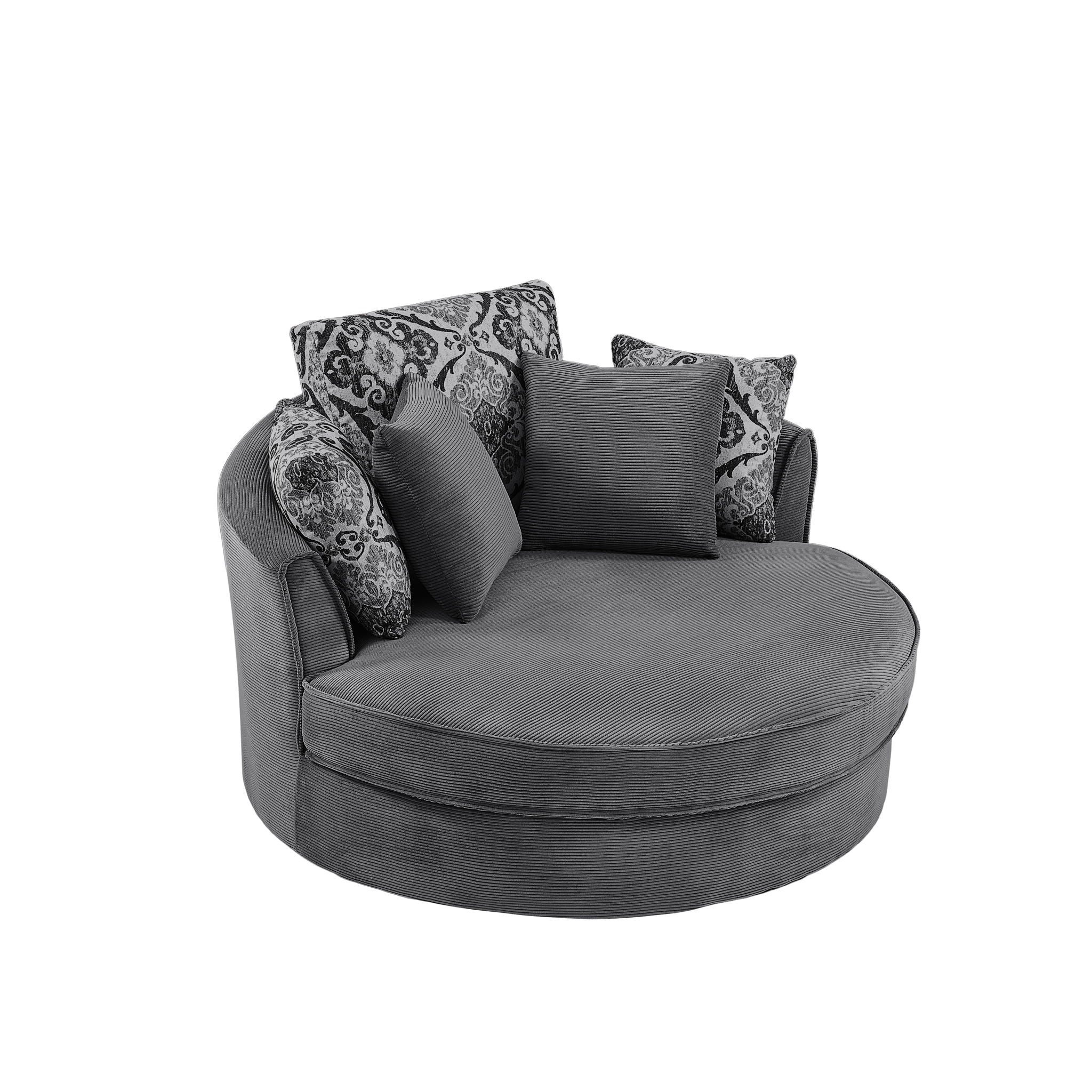 Swivel Accent Barrel Chair With 5 Movable Pillow 360 Degree Swivel Round Sofa Chair For Living Room, Bedroom, Hotel - Best Buy Furniture