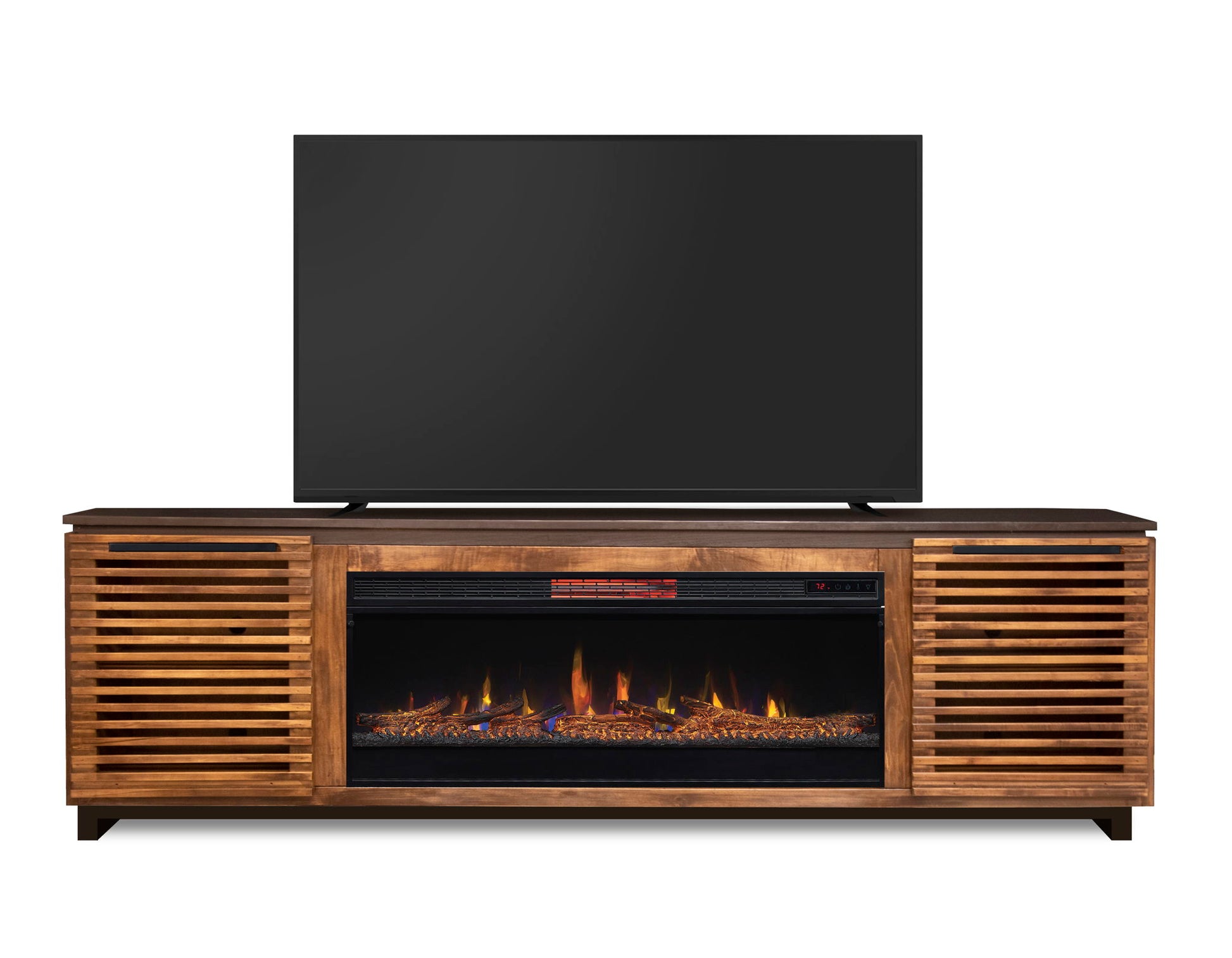 Graceland - Fireplace TV Stand Console For TVs Up To 100" - Black, Bourbon - Best Buy Furniture