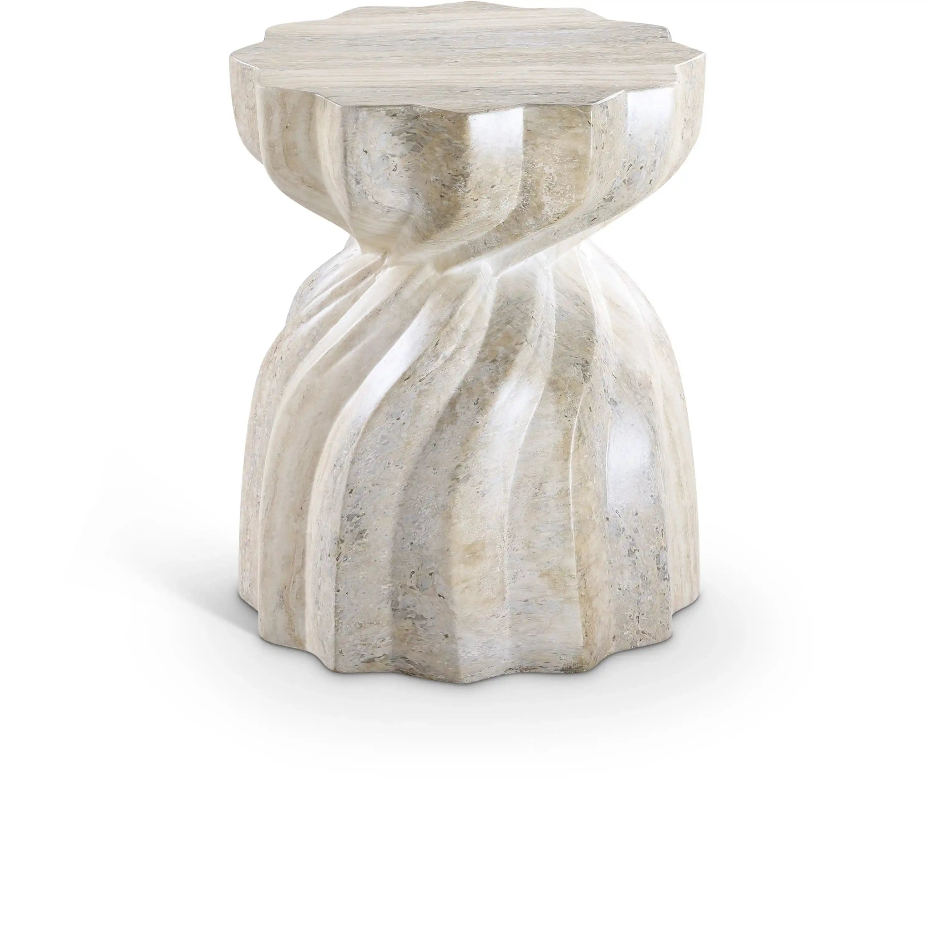 Caserta - Concrete End Table - Travertine - Best Buy Furniture
