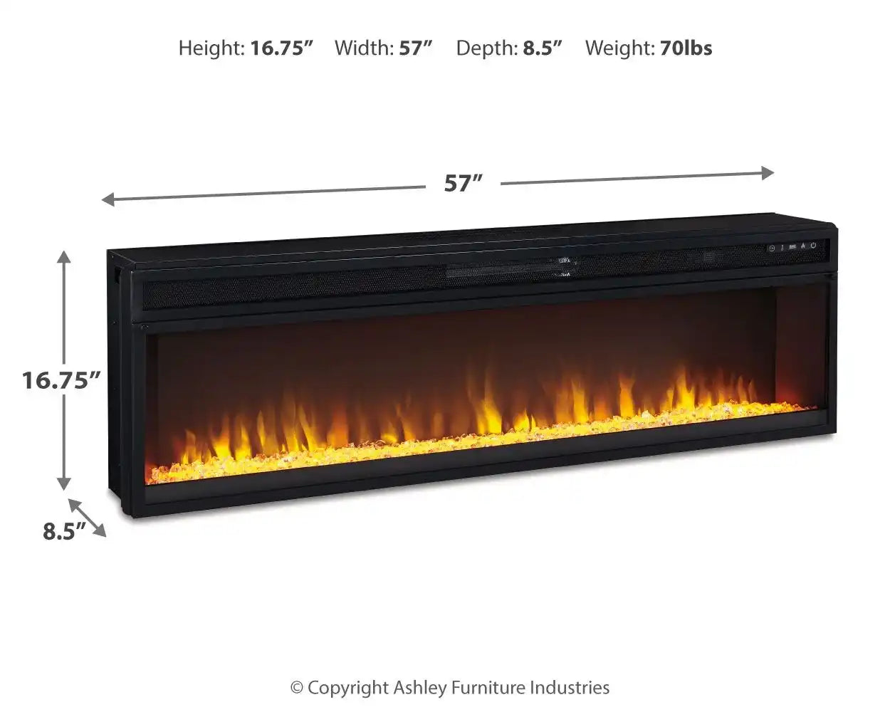Entertainment Accessories - Wide Fireplace Insert - Black - Best Buy Furniture