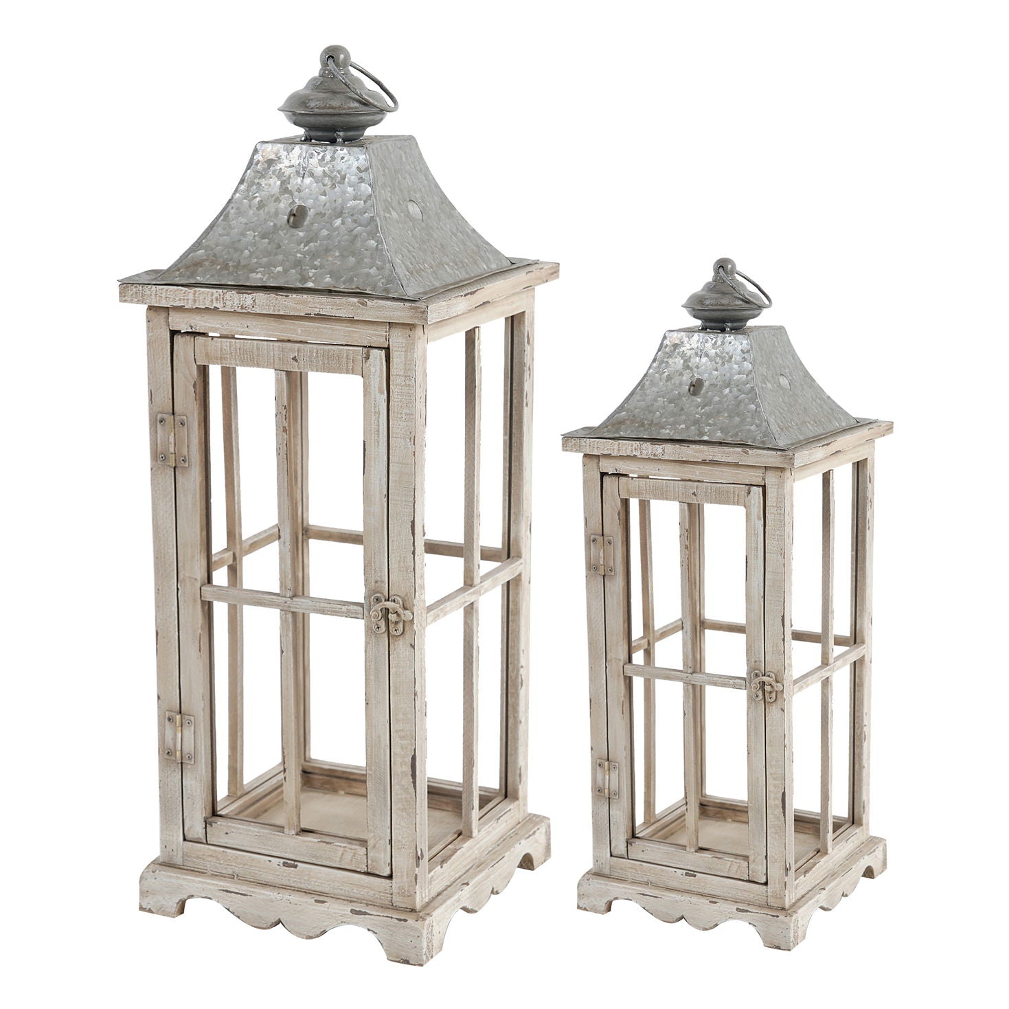 Wooden Candle Lantern Decorative, Hurricane Lantern Holder Decor For Indoor Outdoor, Home Garden - Ivory - Best Buy Furniture