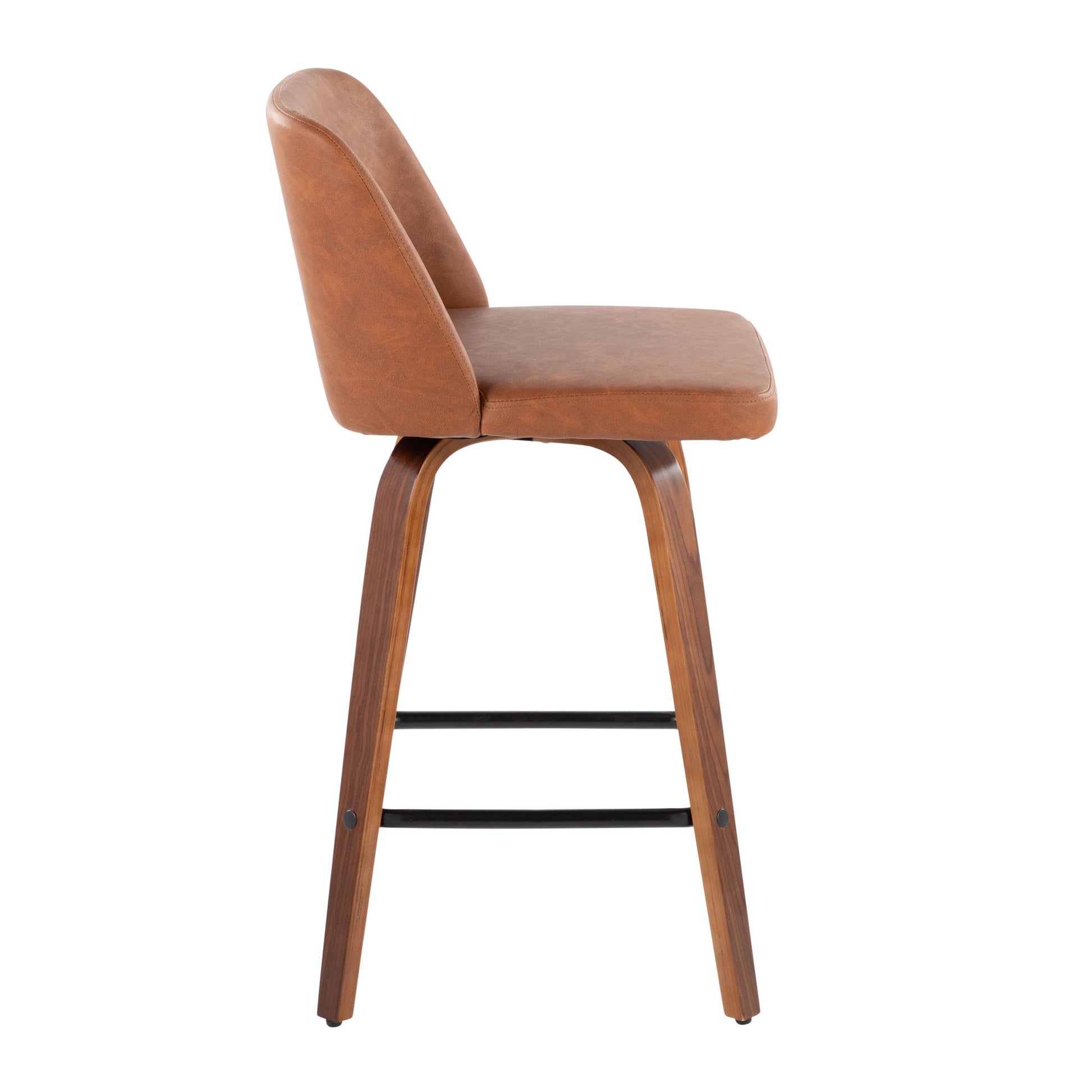 Toriano - Mid Century Modern Fixed Height Counter Stool & Square Footrest (Set of 2) - Best Buy Furniture