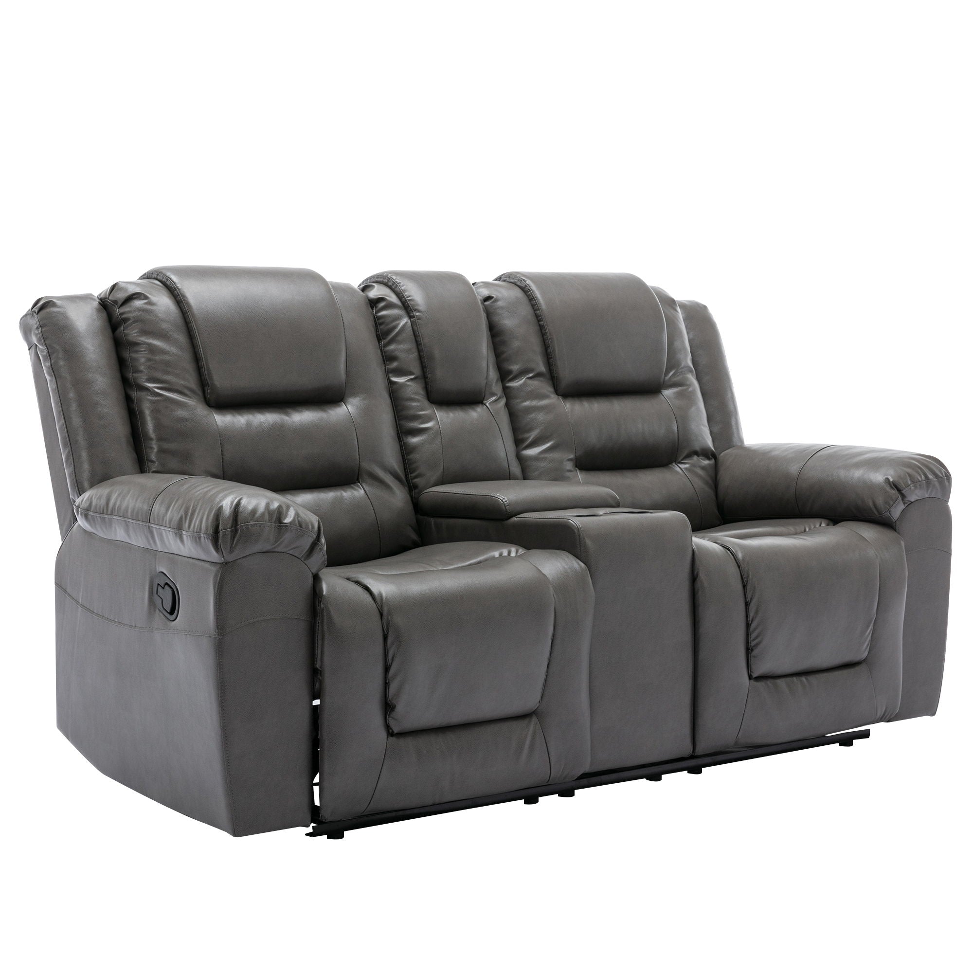 2 Seater Home Theater Recliner Manual Recliner Chair With A Storage Box And Two Cup Holders For Living Room - Best Buy Furniture