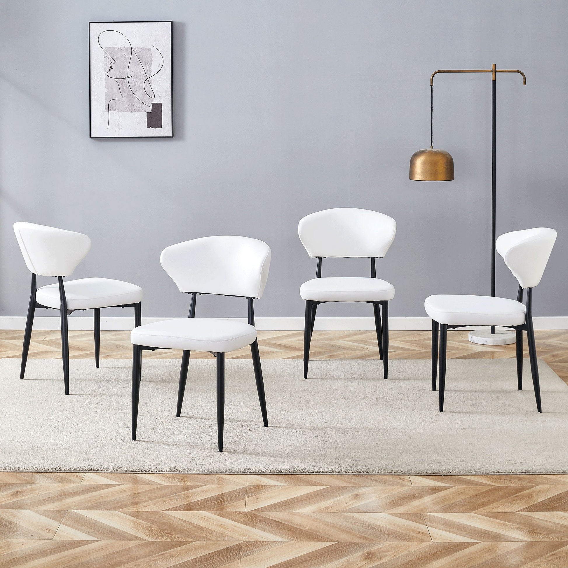 Minimalist Ergonomic Dining Chair With Curved Backres (Set of 4) - Best Buy Furniture