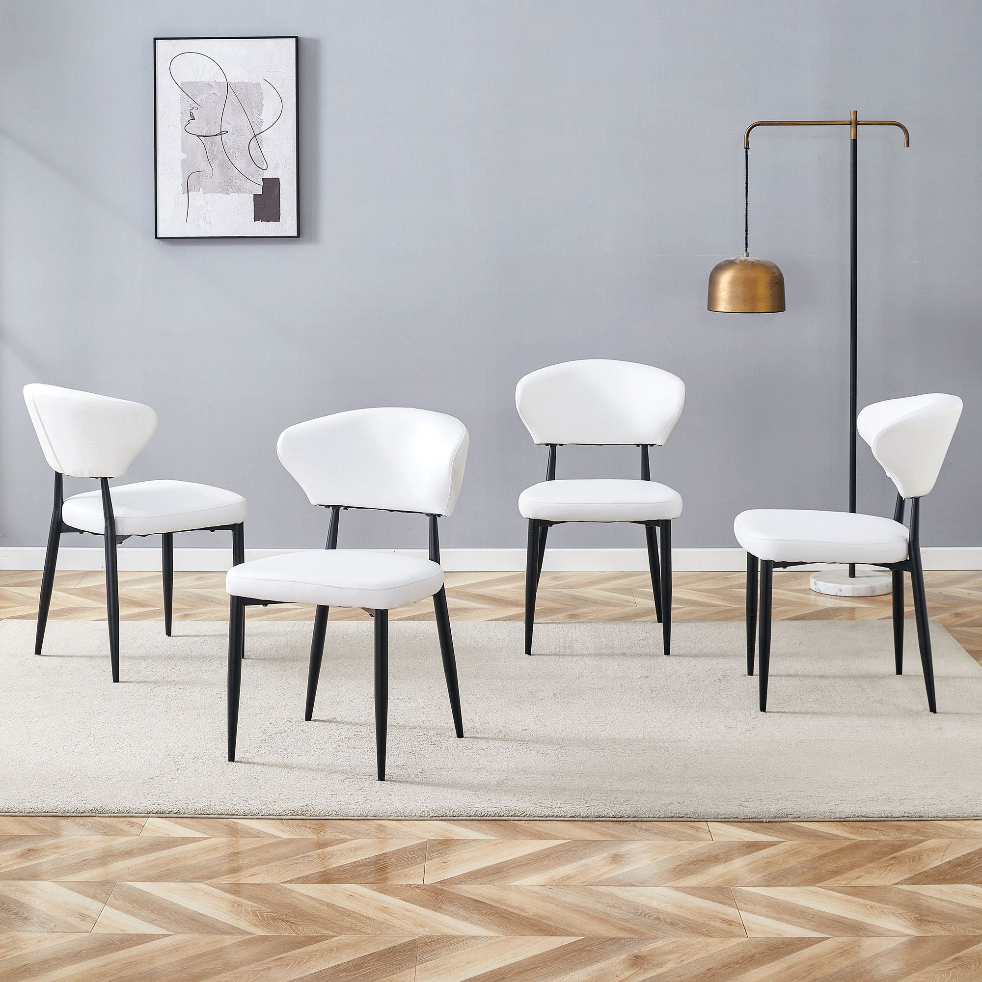 Minimalist Ergonomic Dining Chair With Curved Backres (Set of 4) - Best Buy Furniture