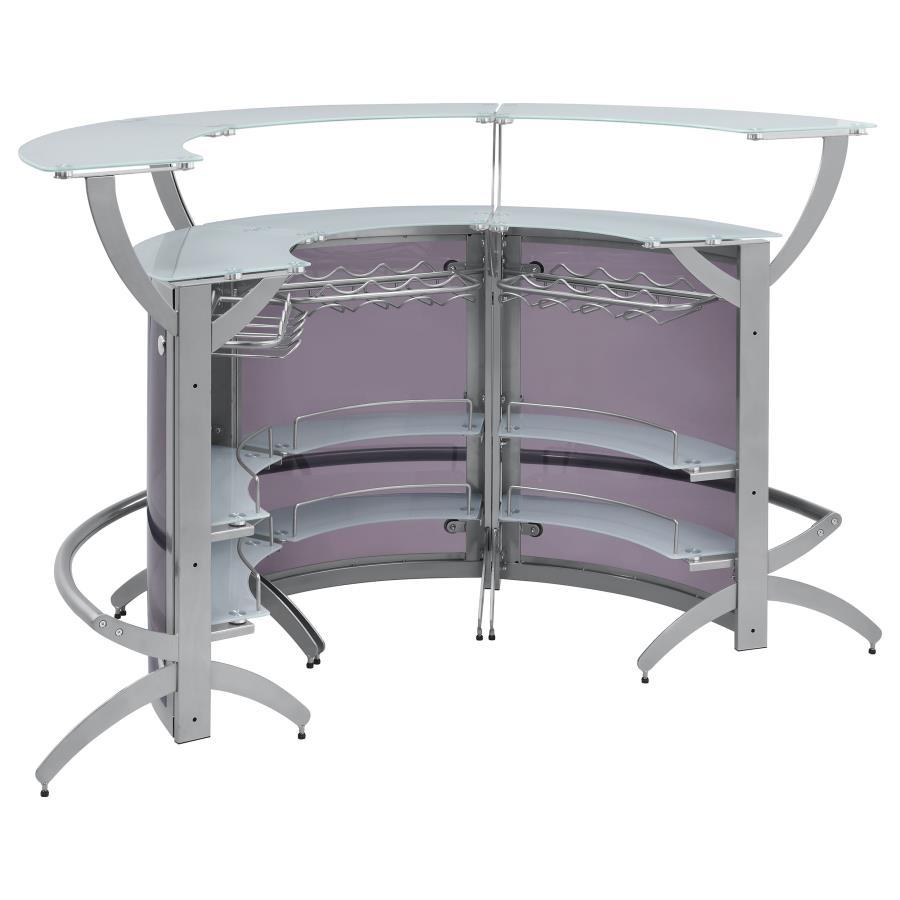Dallas - 3-Piece Curved Freestanding Home Bar Cabinet - Best Buy Furniture