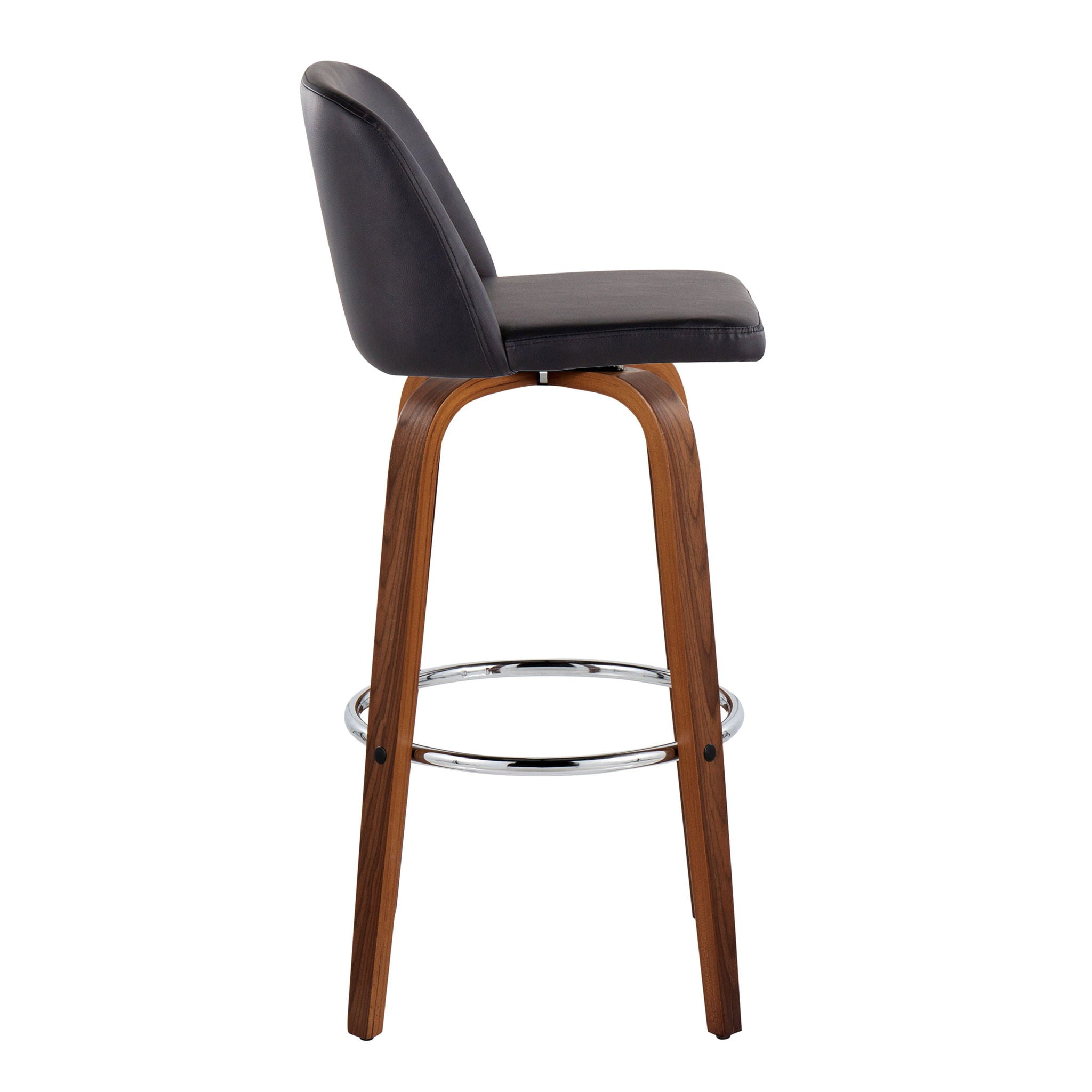 Toriano - Mid Century Modern Fixed Height, Barstool With Swivel With Round Footrest (Set of 2) - Best Buy Furniture