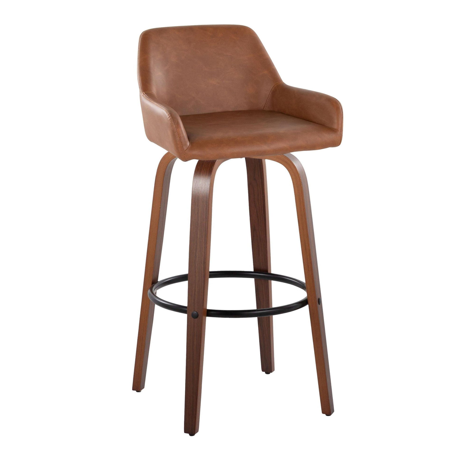 Daniella - Contemporary Fixed Height, Barstool & Swivel And Round Footrest (Set of 2) - Best Buy Furniture