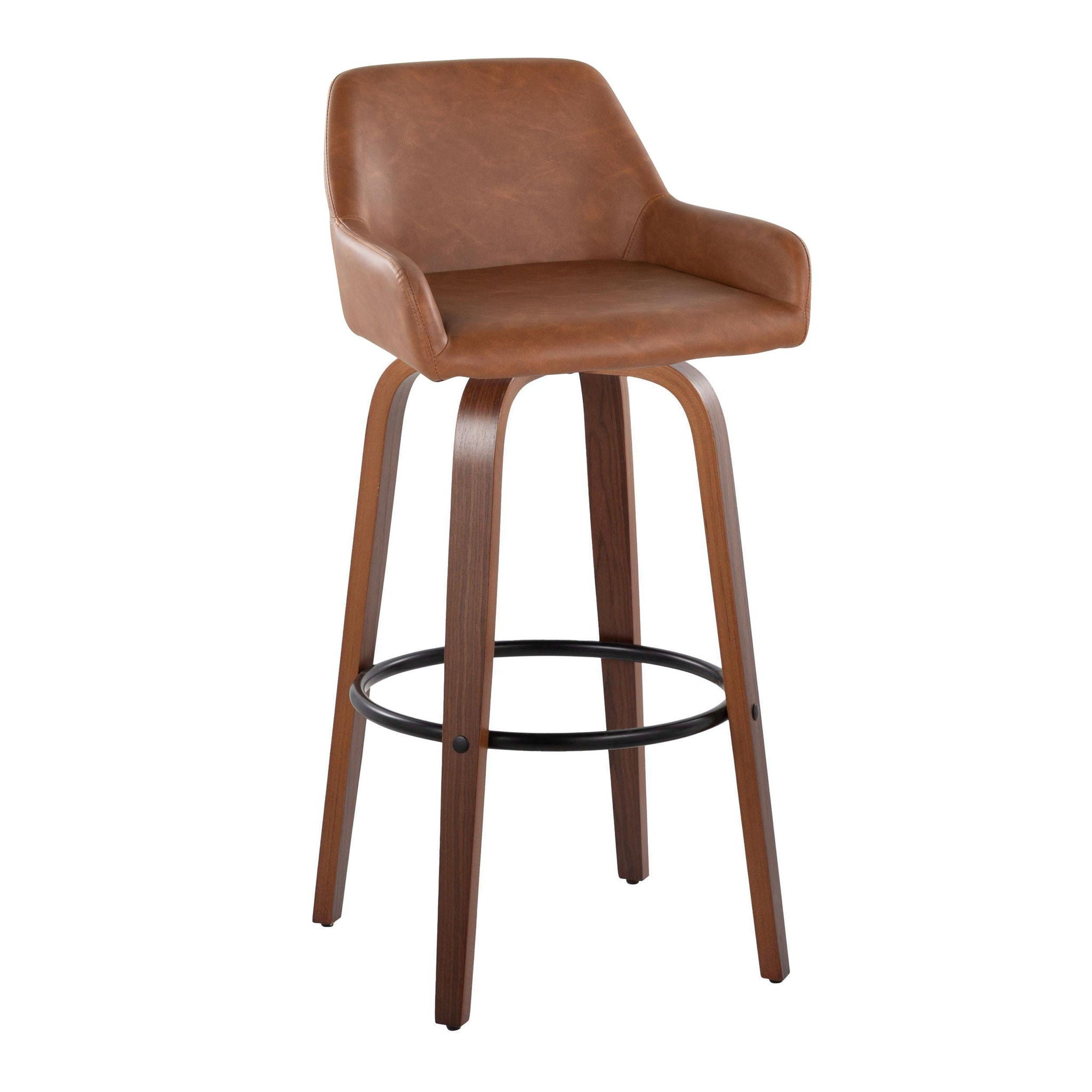 Daniella - Contemporary Fixed Height, Barstool & Swivel And Round Footrest (Set of 2) - Best Buy Furniture