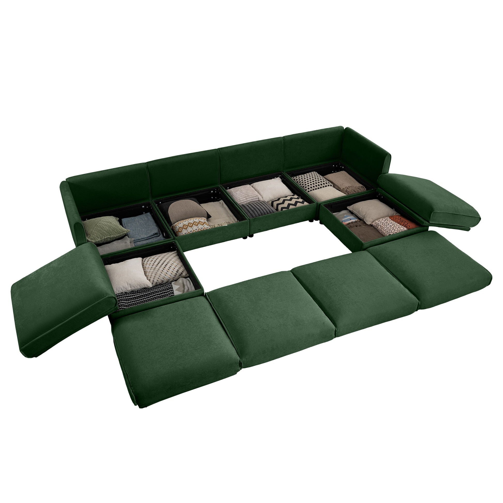 Contemporary Elegant White Chenille Sofa With Storage And Ottoman - Best Buy Furniture