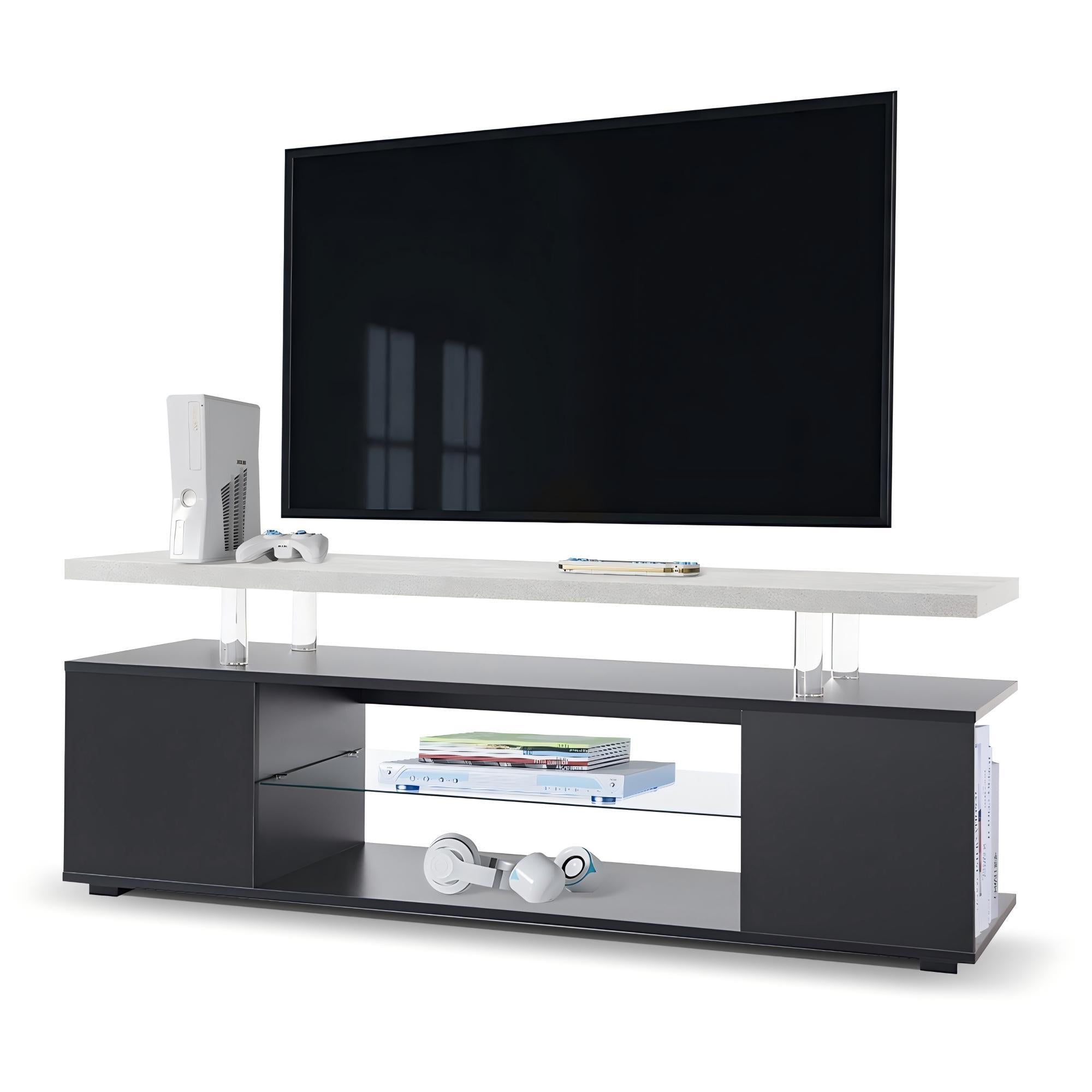 TV Stant With LED And Large Side Cabinet - Best Buy Furniture