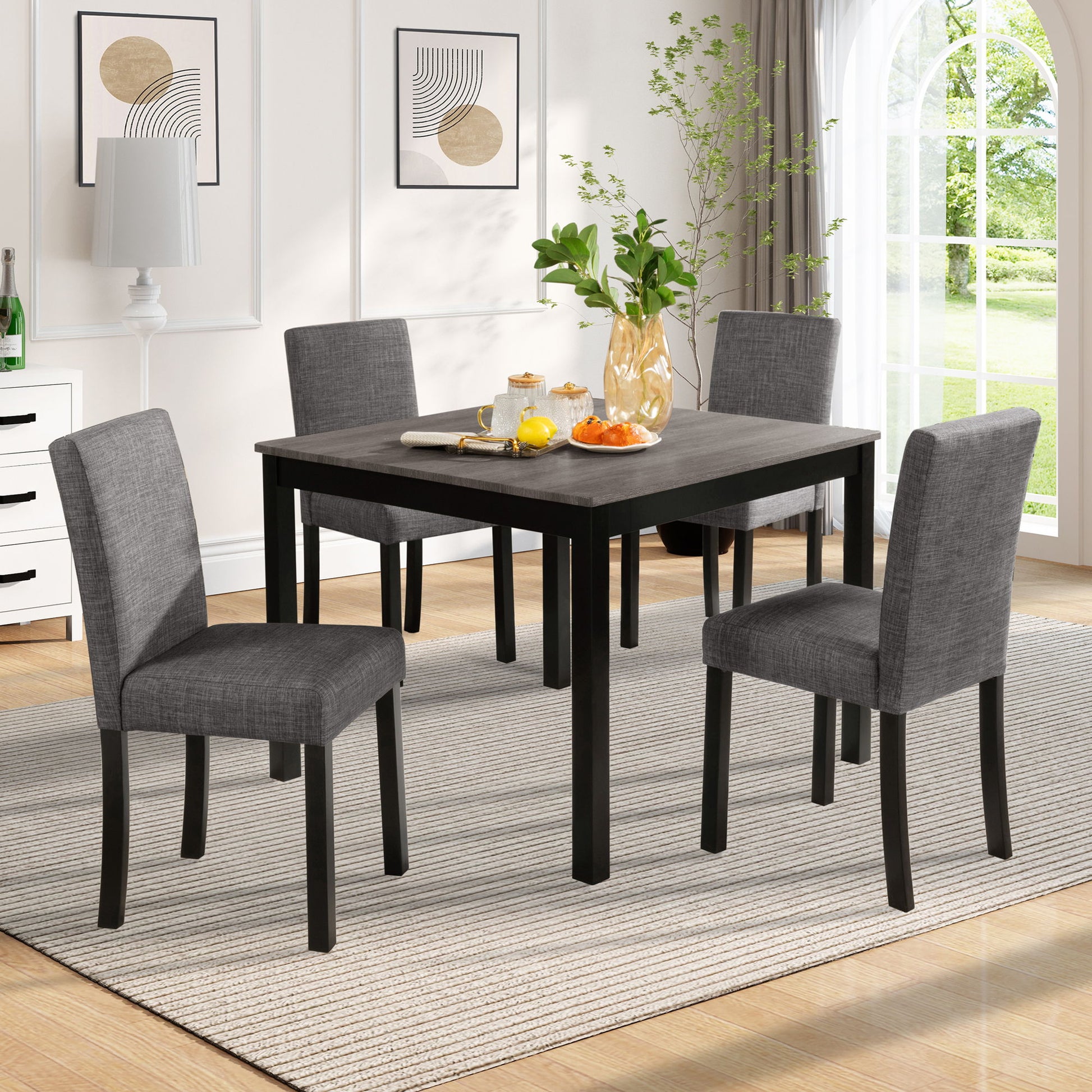 Modern Dining Table Set With Upholstered Chairs For Dining Room - Best Buy Furniture
