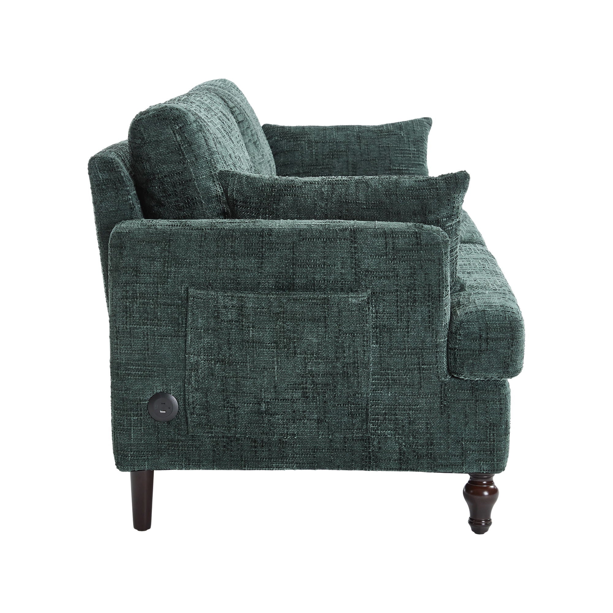 Chenille 2 Seater Sofa With LED Light, USB Charging Port, And Storage Bag - Best Buy Furniture