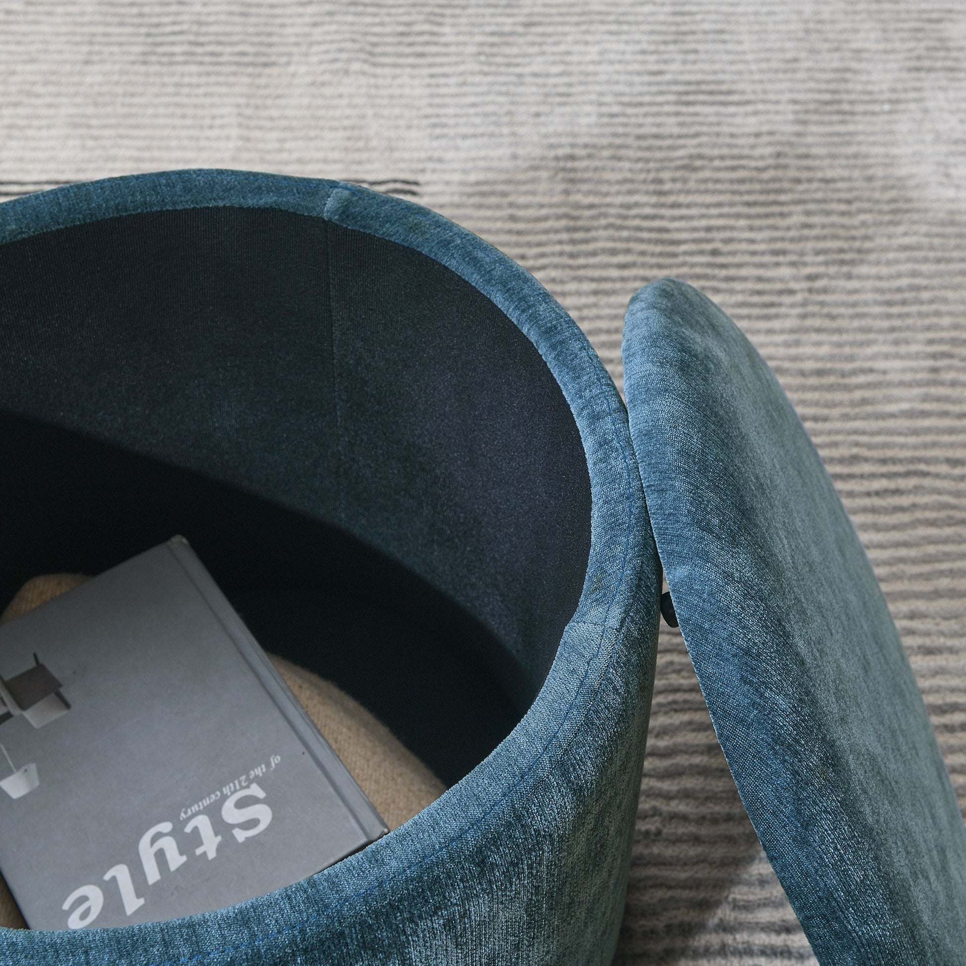 Classic 2 Piece Round Storage Ottoman Set With Drum Shaped Stool - Best Buy Furniture