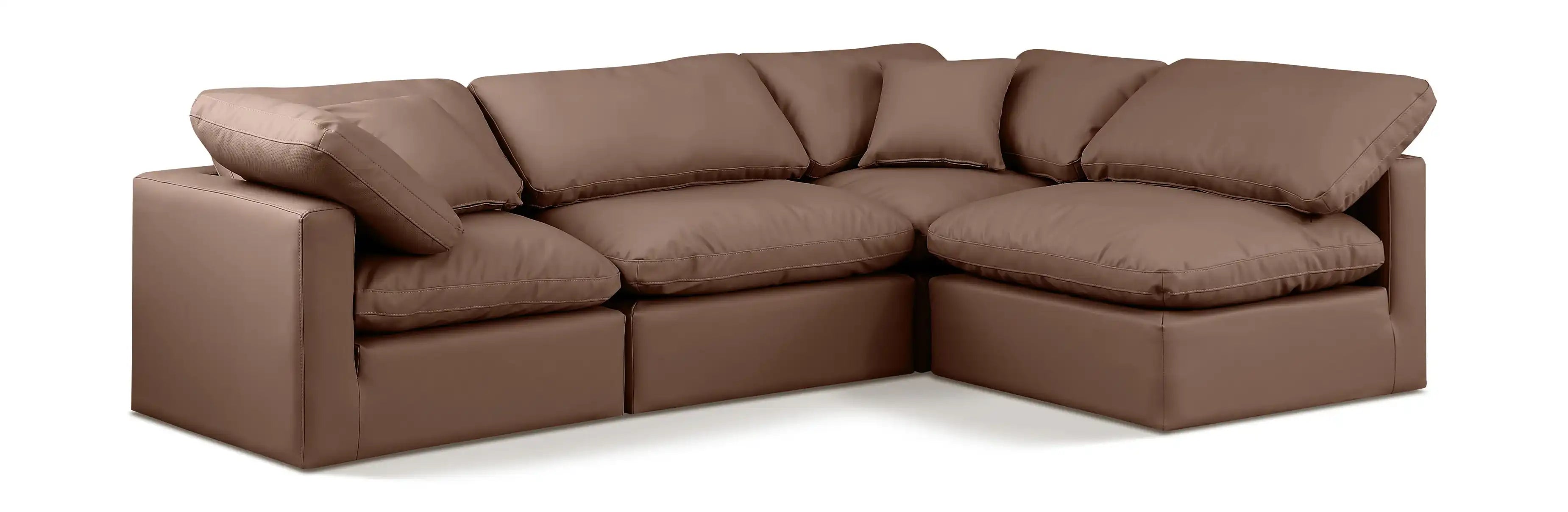 Indulge - Faux Leather 4 Piece Modular Sectional - Best Buy Furniture