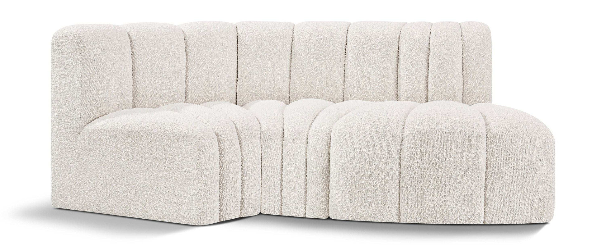 Arc - Boucle Fabric 3 Piece Modular L-Shaped Sofa - Best Buy Furniture
