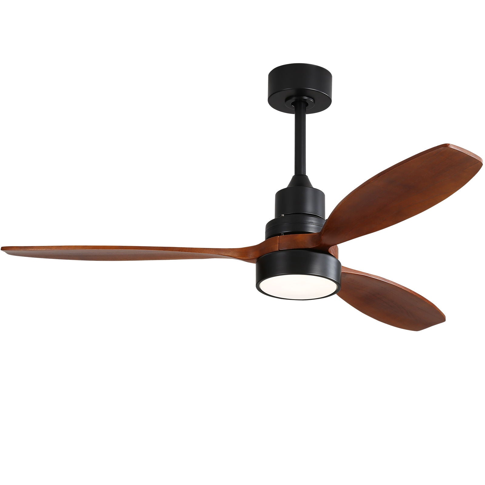 Wooden Ceiling Fan With 3 Solid Wood Blades Remote Control Reversible DC Motor With LED Light - Best Buy Furniture