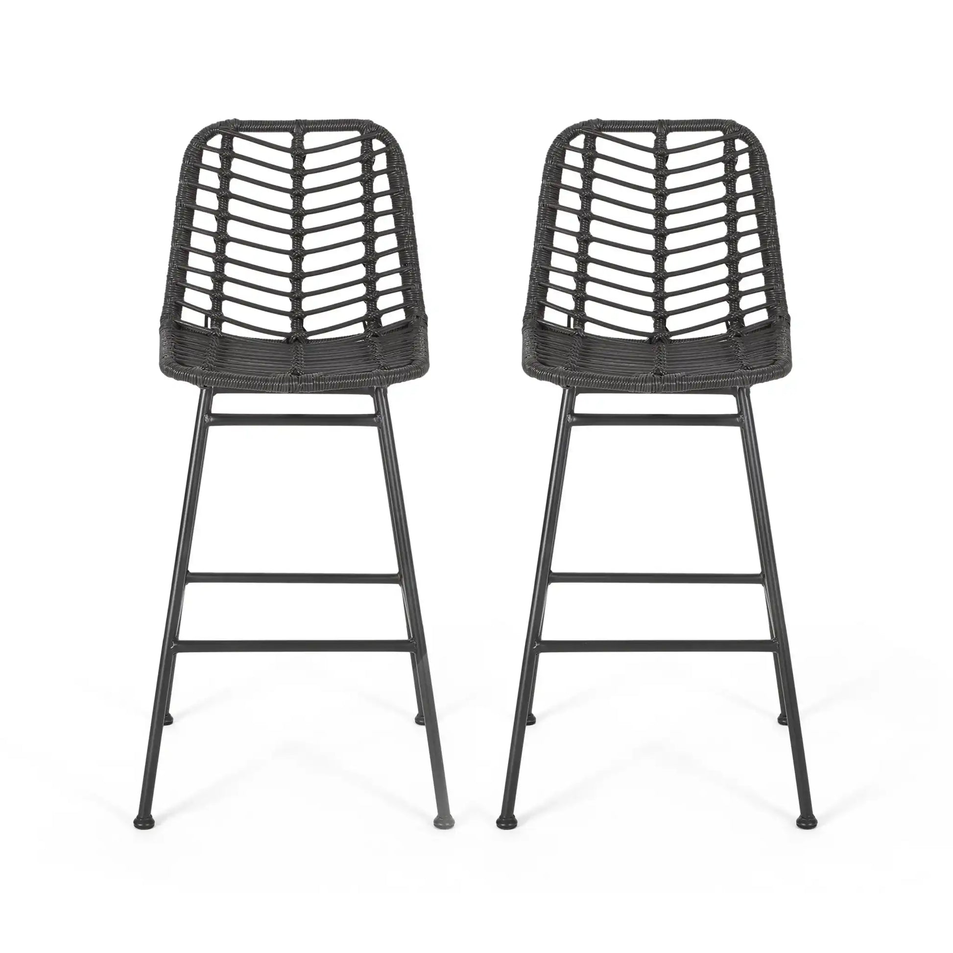 Sawtelle - Outdoor Wicker Barstools (Set of 2) - Best Buy Furniture