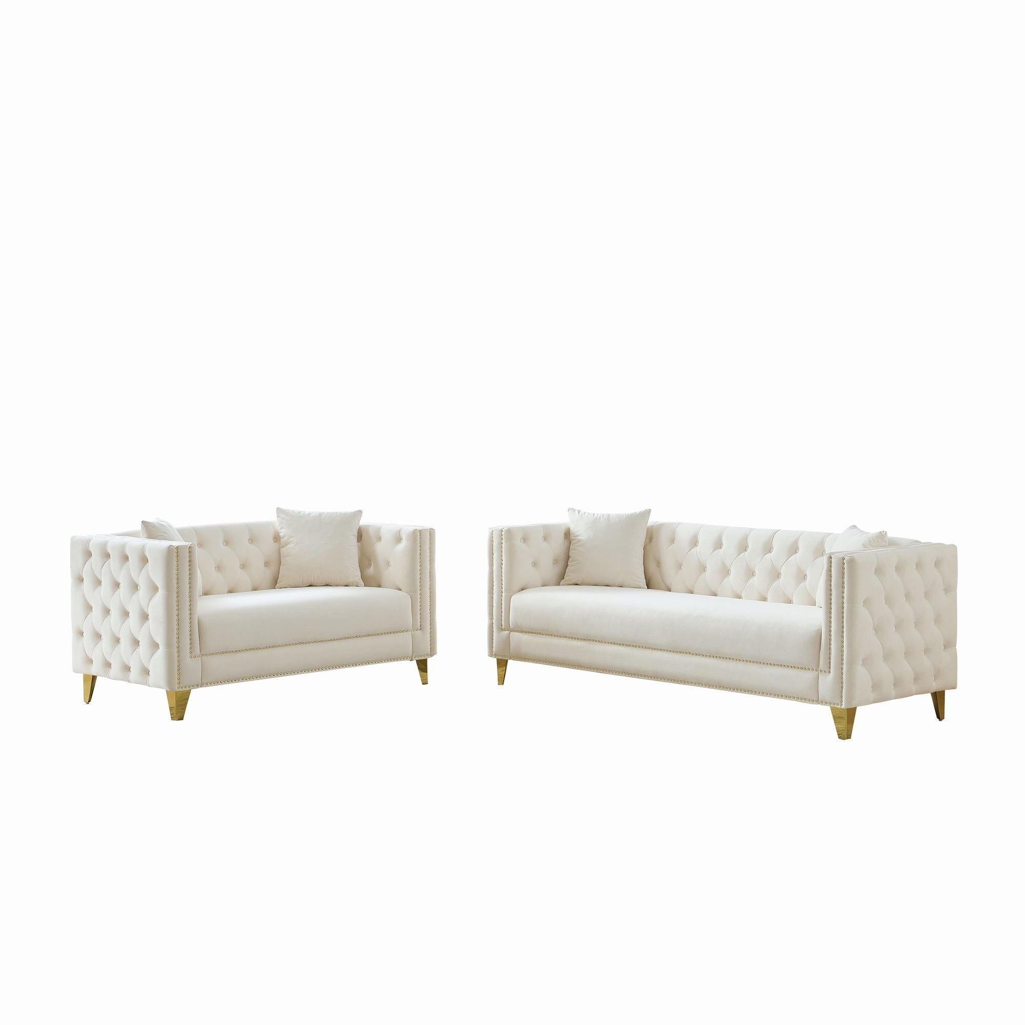 Deep Seat Sofa With Button Nailhead, Square Arm Couches - Best Buy Furniture