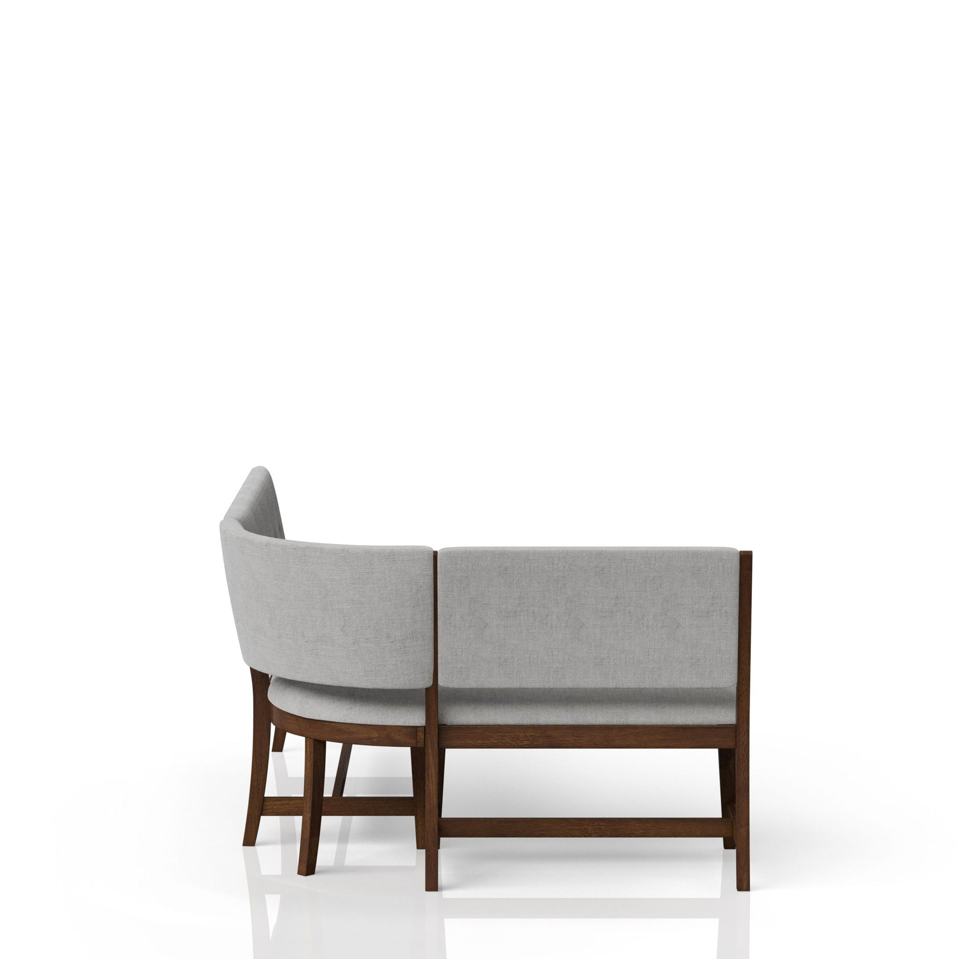 Curved Dining Bench Mid Century Modern Upholstered Curved Bench - Beige - Best Buy Furniture