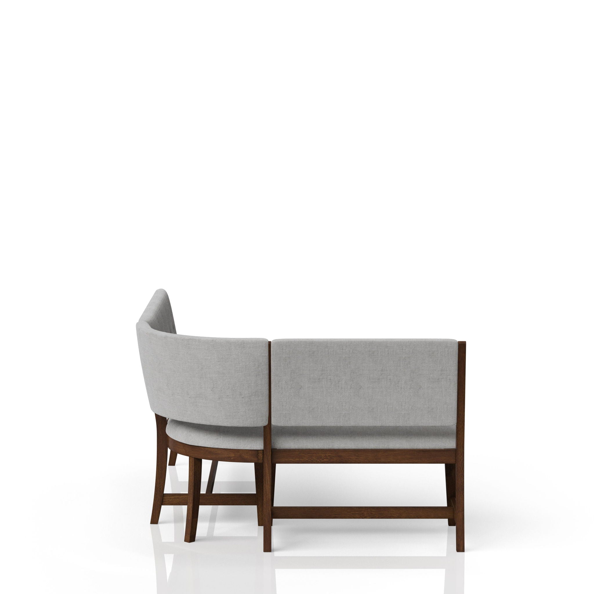Curved Dining Bench Mid Century Modern Upholstered Curved Bench - Beige - Best Buy Furniture
